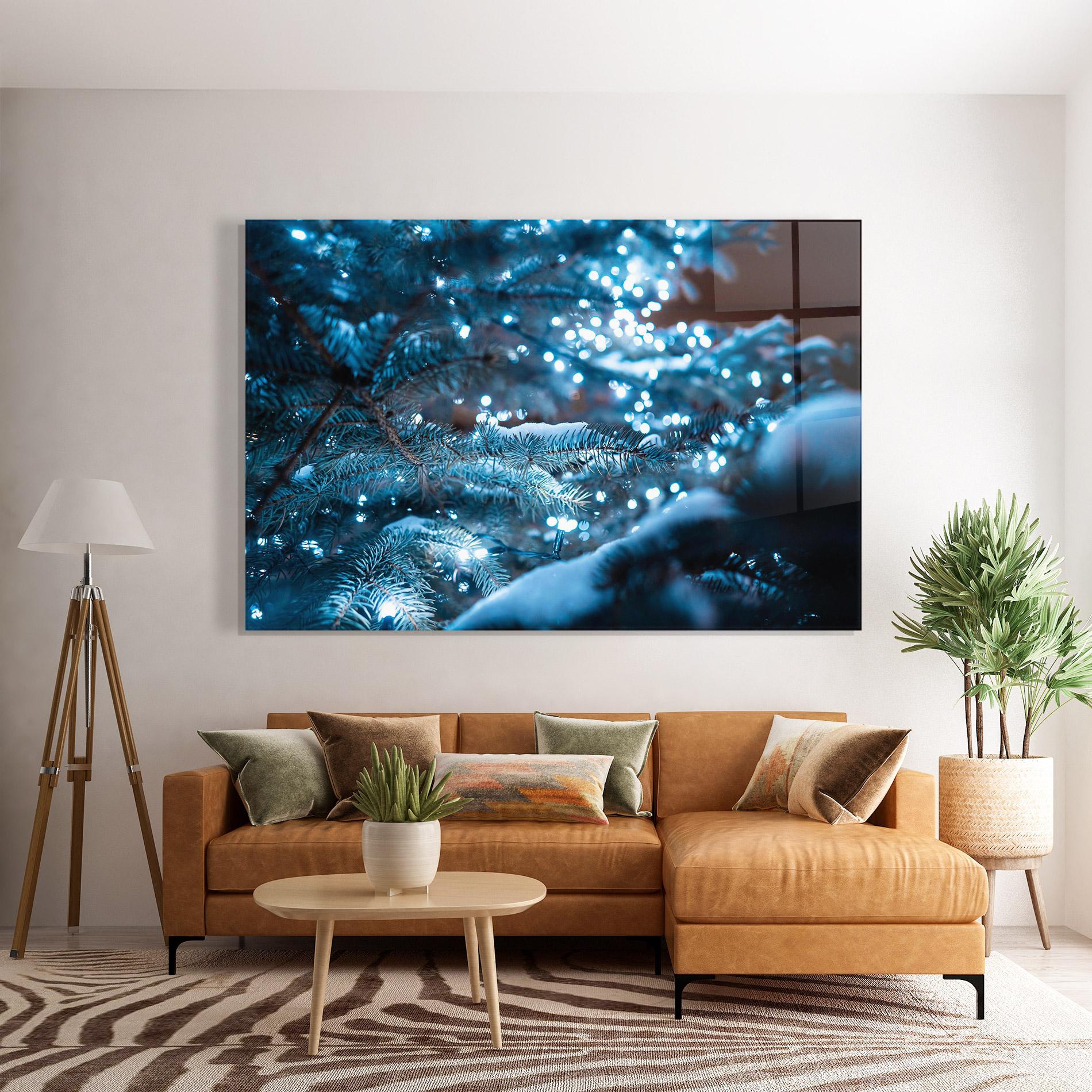 Стъклена картина Blue Christmas Tree mockup 7