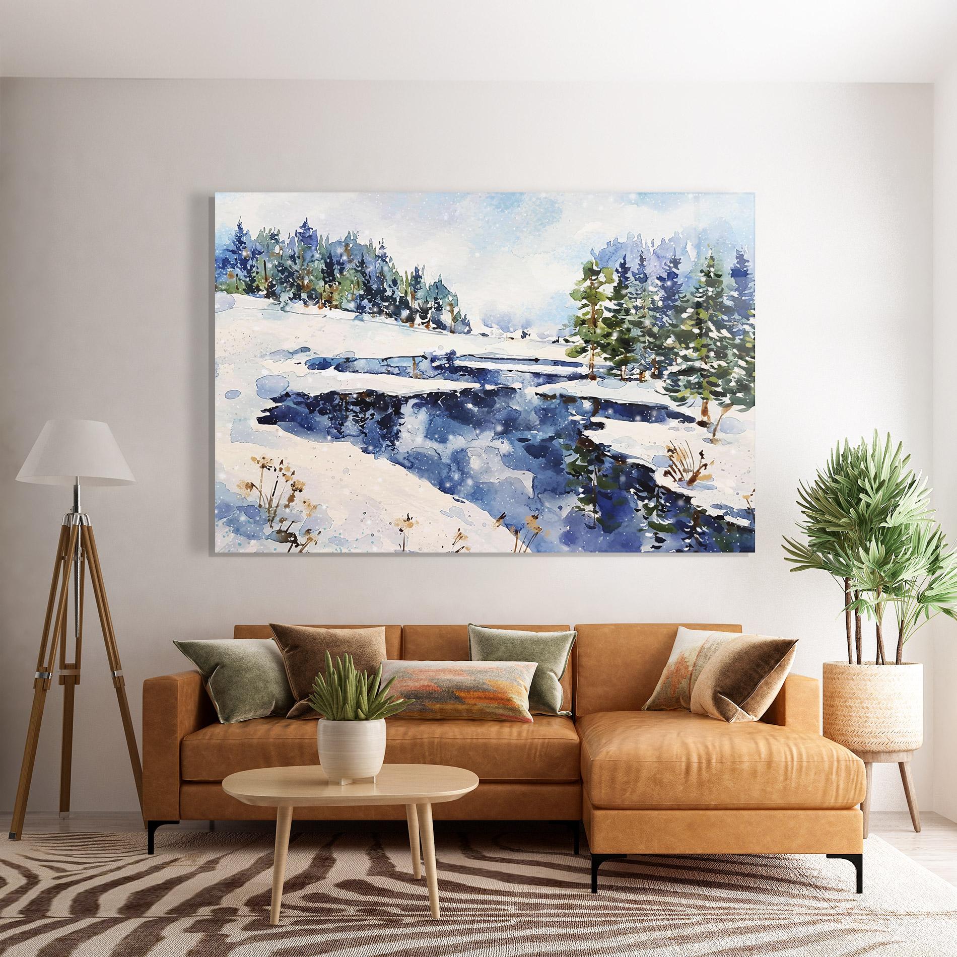 Стъклена картина Winter Painting mockup 7