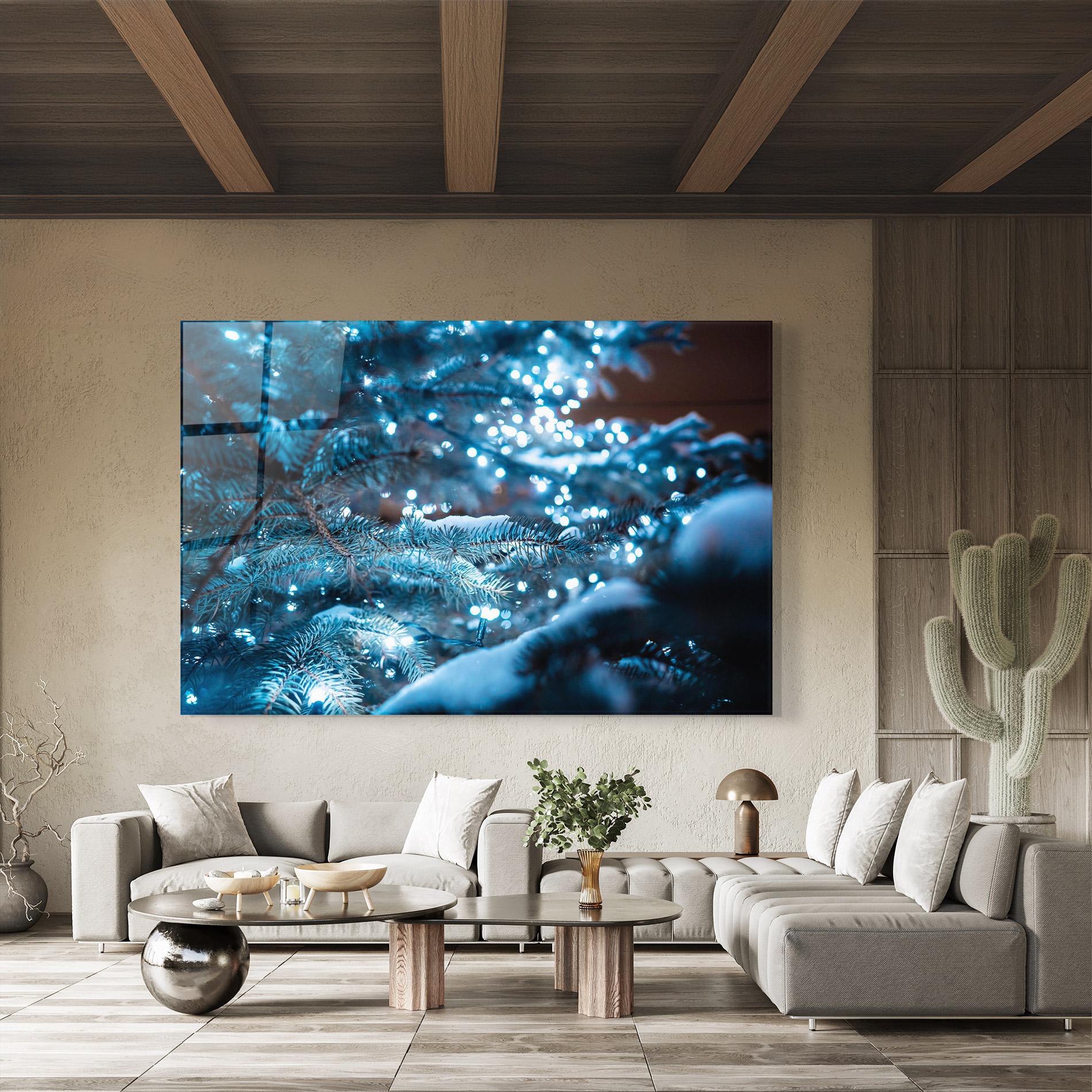 Стъклена картина Blue Christmas Tree mockup 8