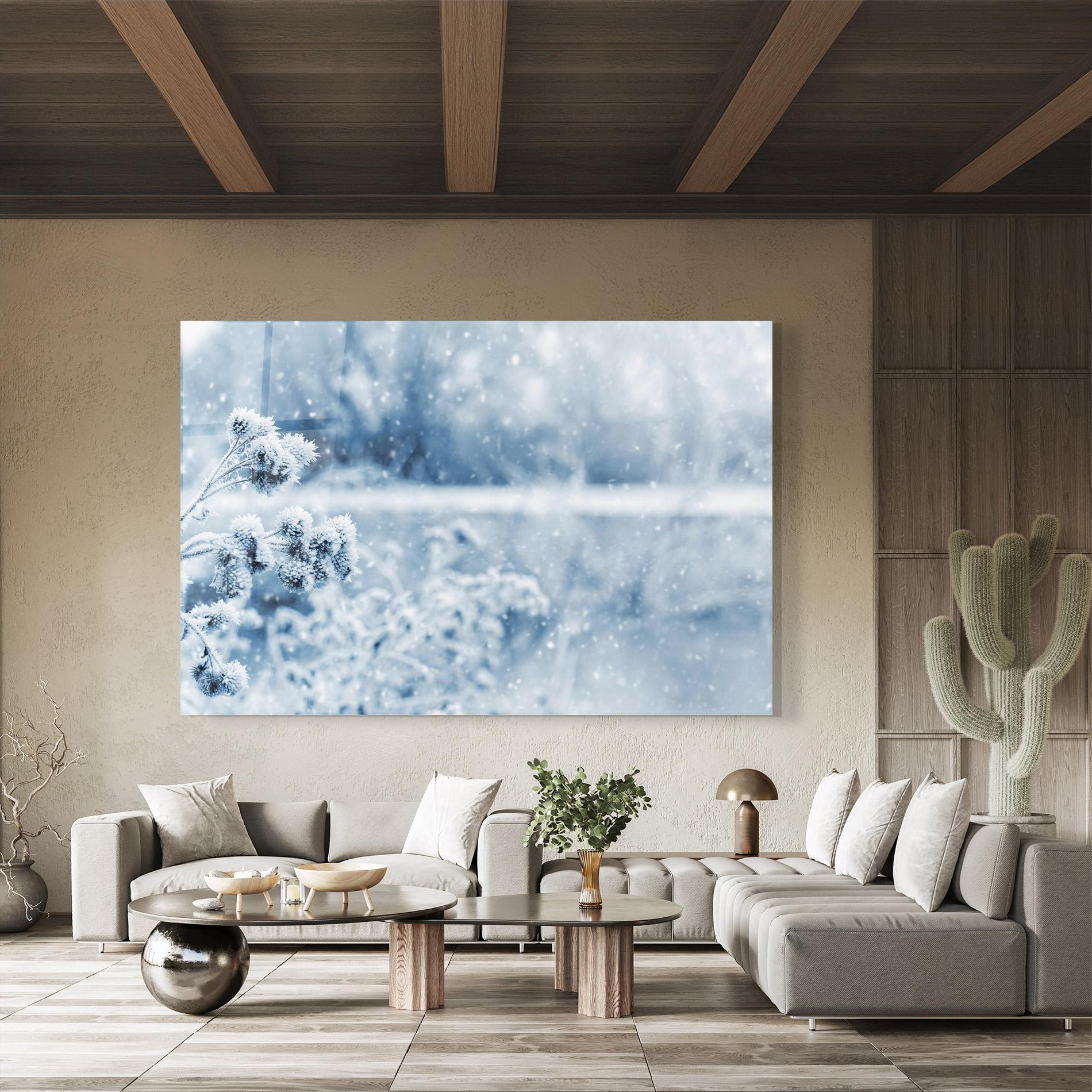 Стъклена картина Pretty Winter Plants mockup 8