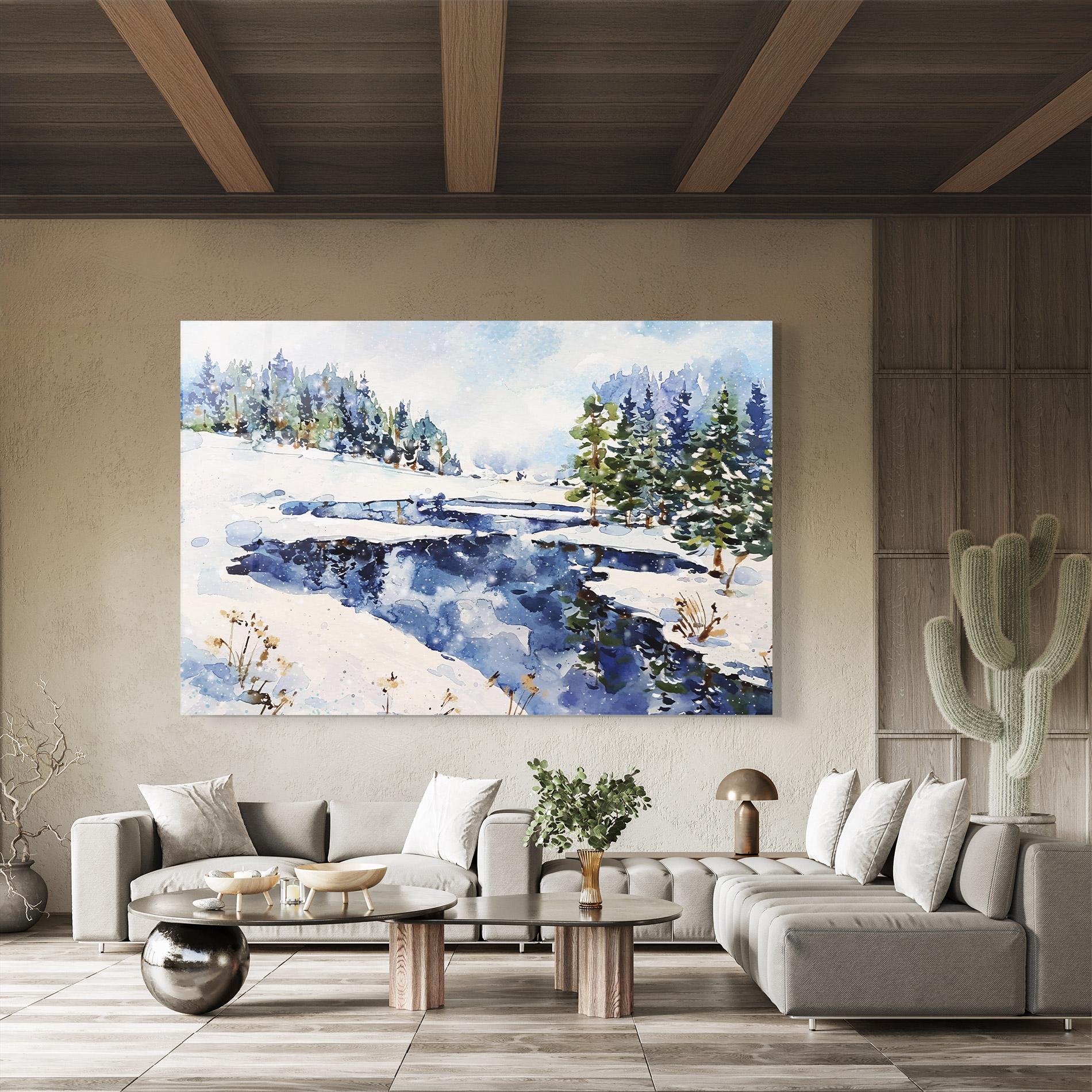 Стъклена картина Winter Painting mockup 8