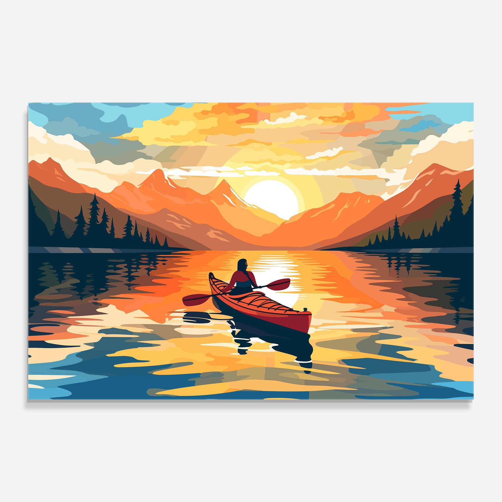 Boat Sunset Woman mockup 0