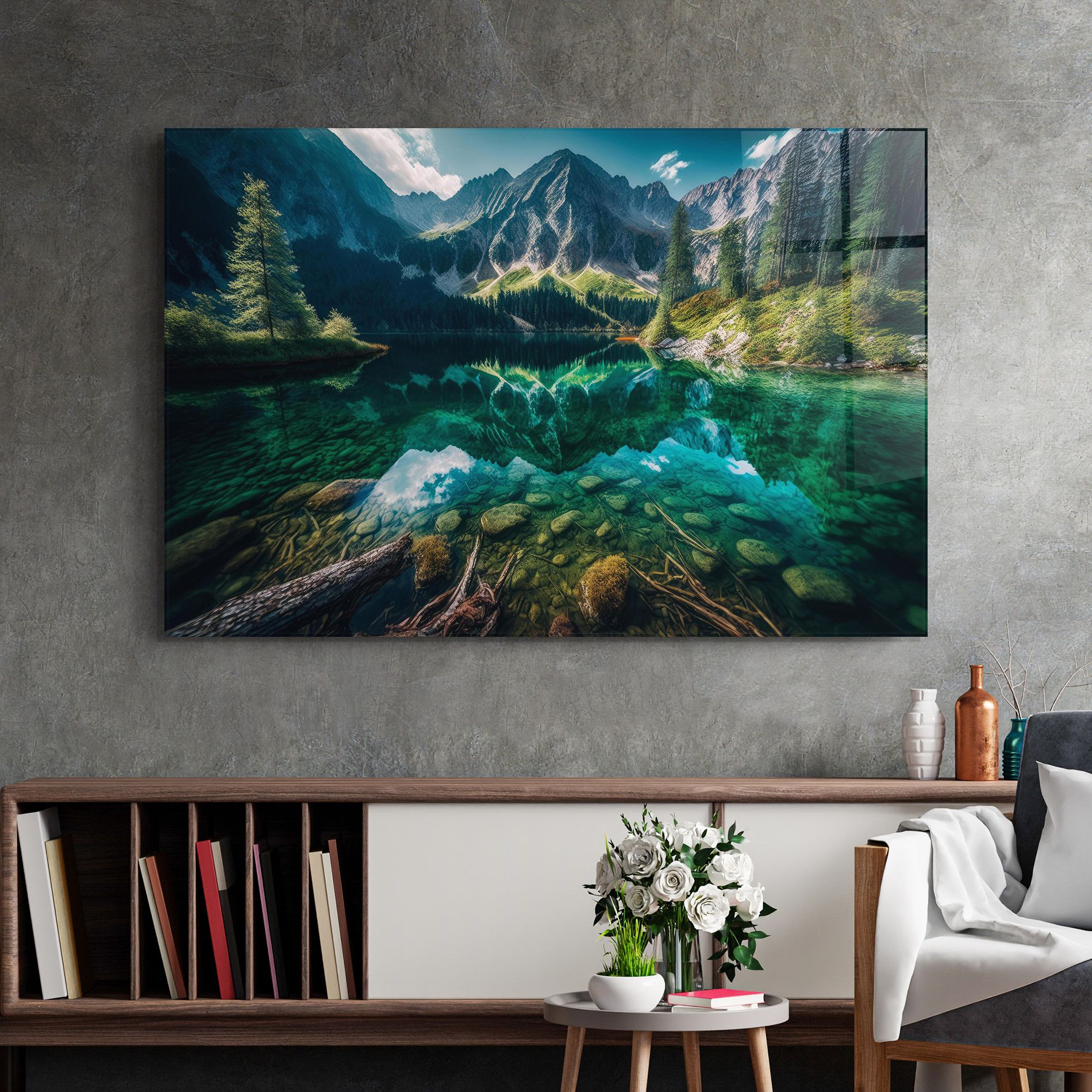 Beautiful Lake Mountain mockup 2