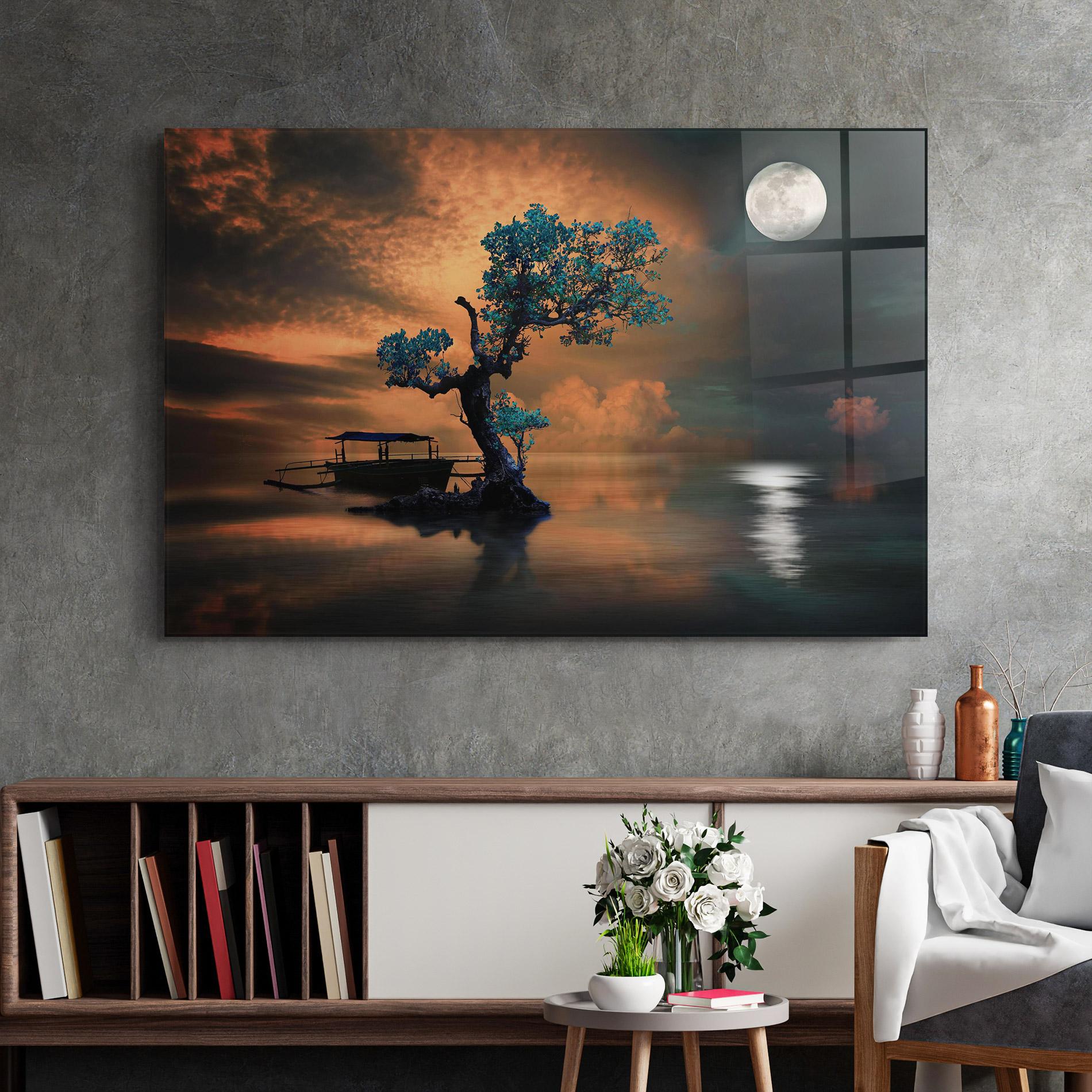 Стъклена картина Blue Tree mockup 2