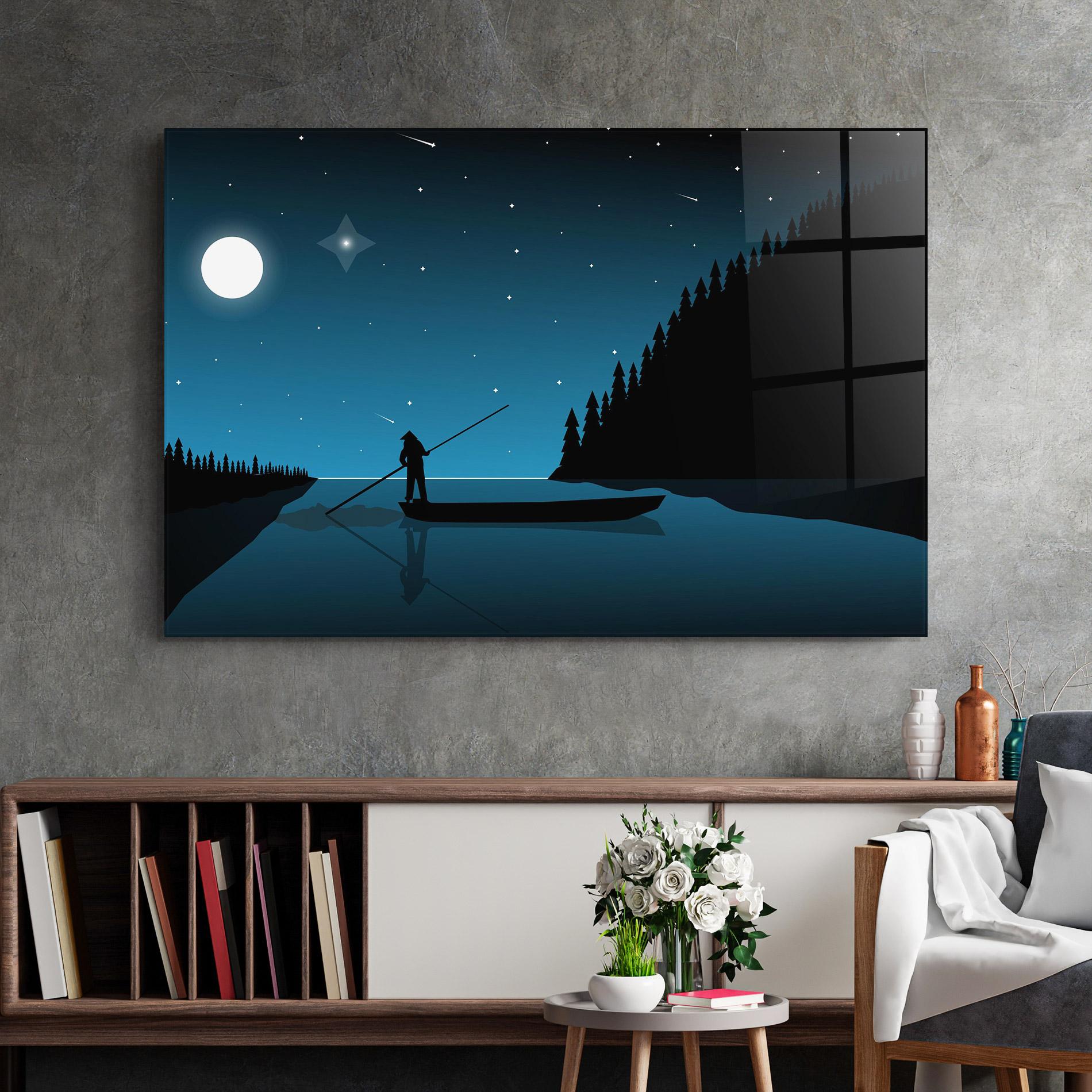 Стъклена картина Fishman Stars mockup 2