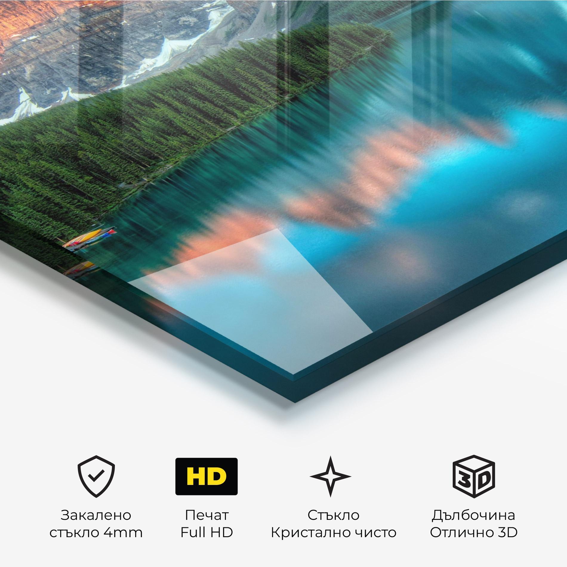 Стъклена картина Beautiful Blue Lake mockup 3