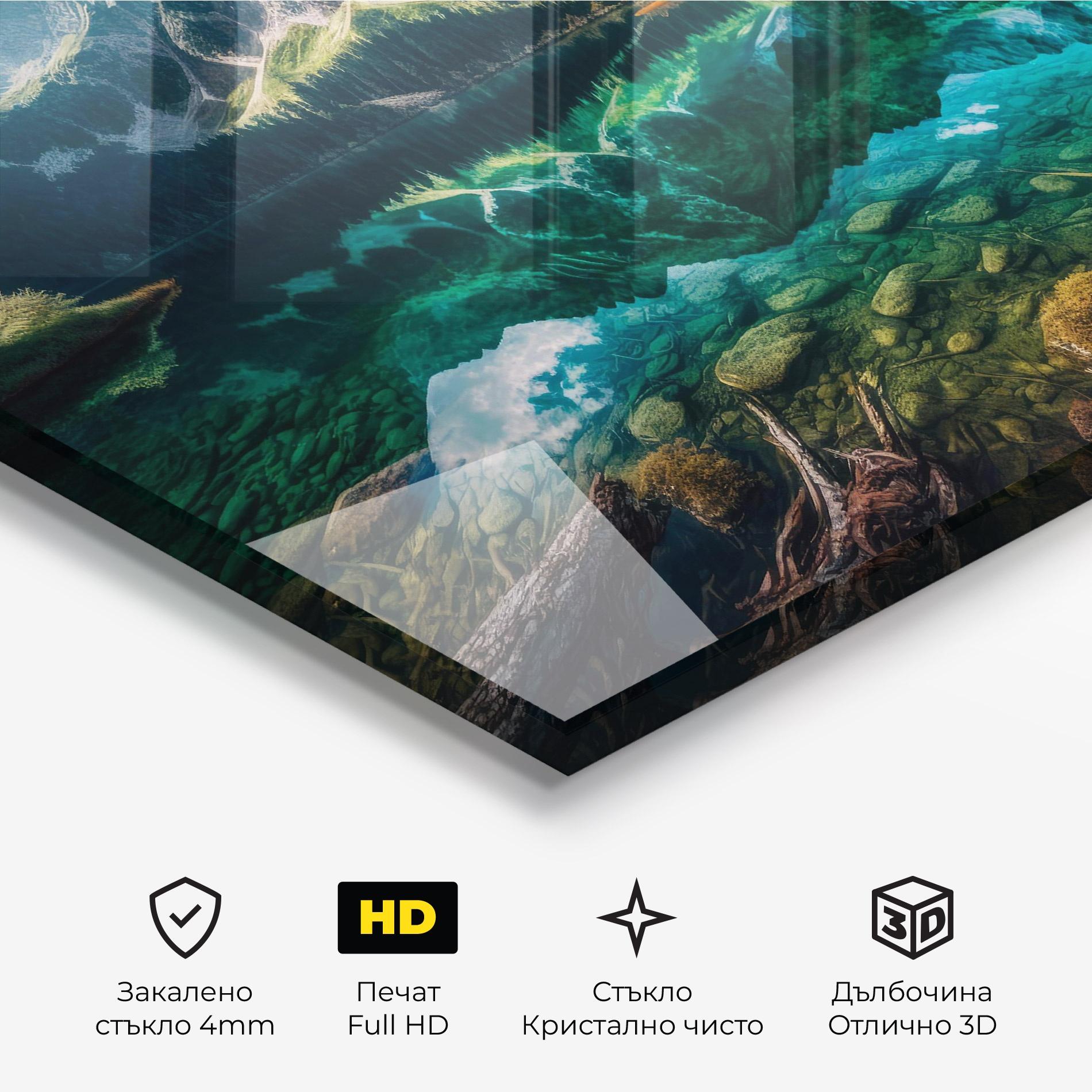 Стъклена картина Beautiful Lake Mountain mockup 3