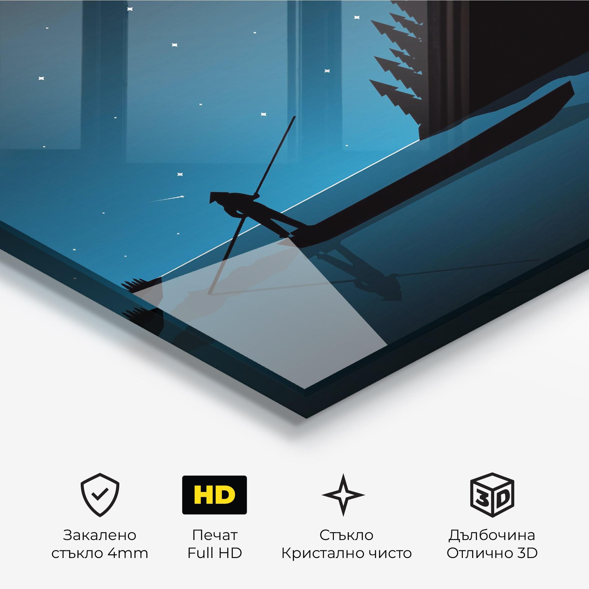 Стъклена картина Fishman Stars mockup 3