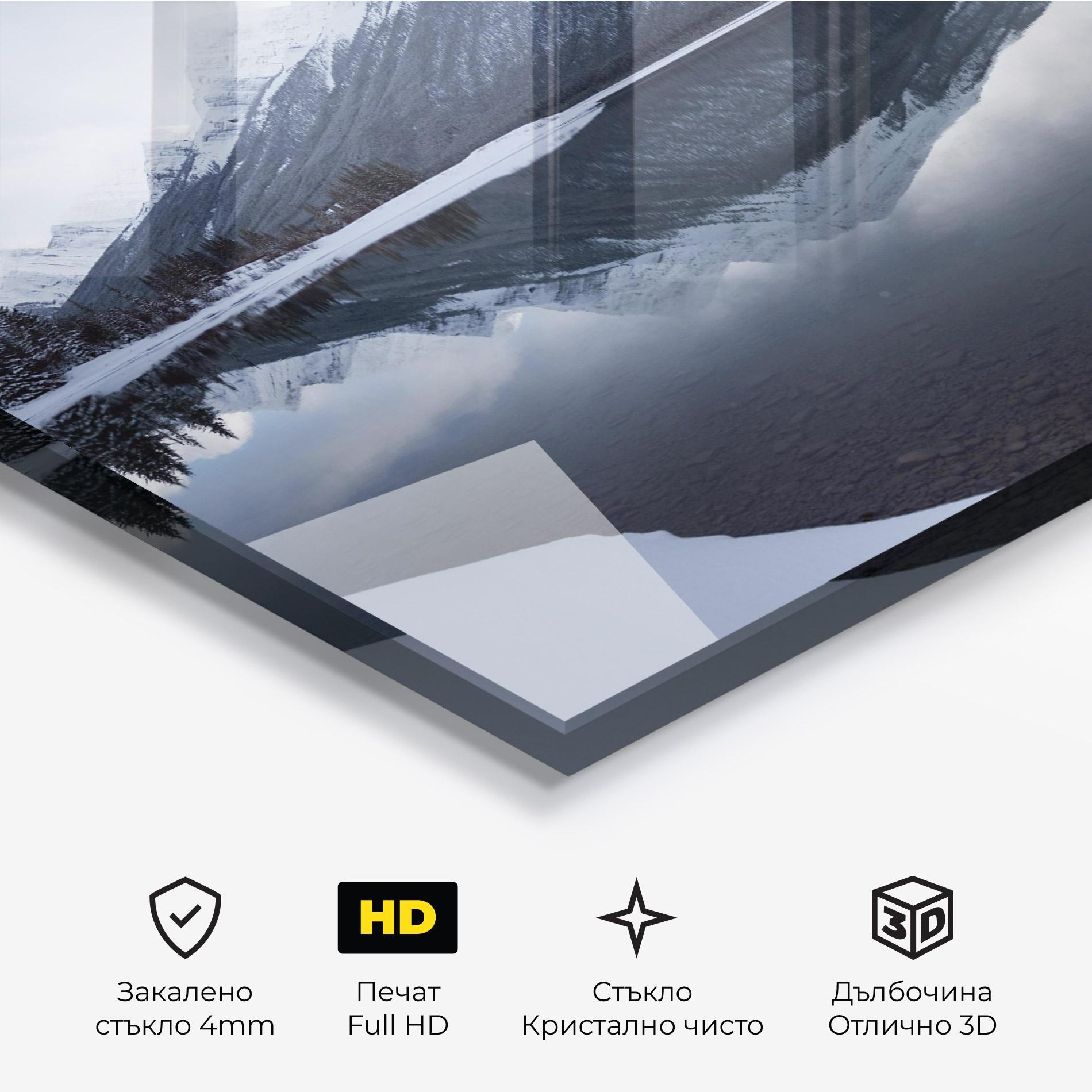 Стъклена картина Grey Lake mockup 3