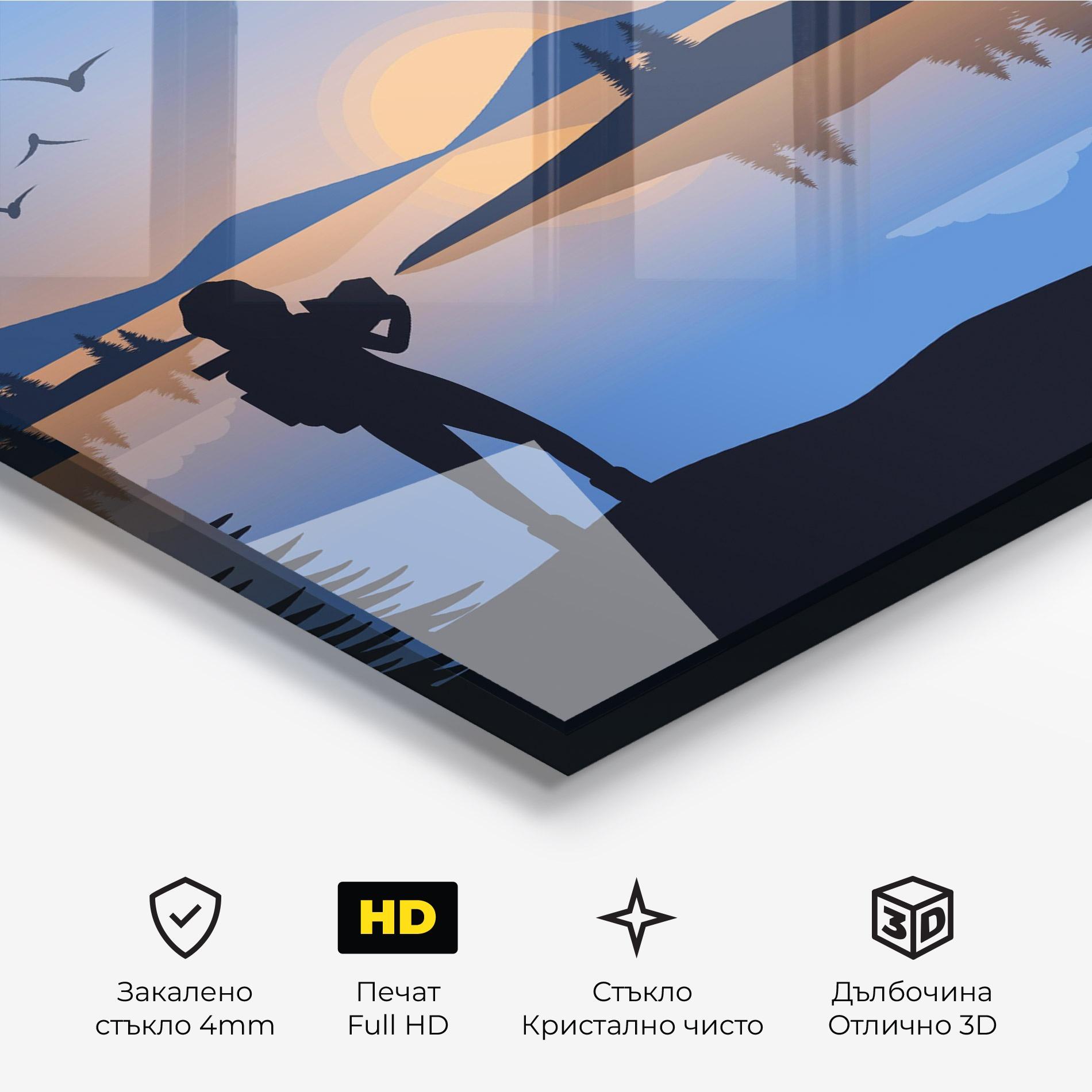 Стъклена картина Lake Woman View mockup 3