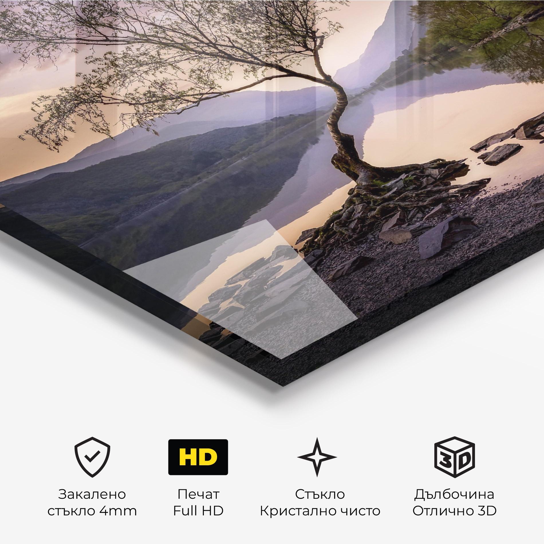Стъклена картина Lone Tree mockup 3