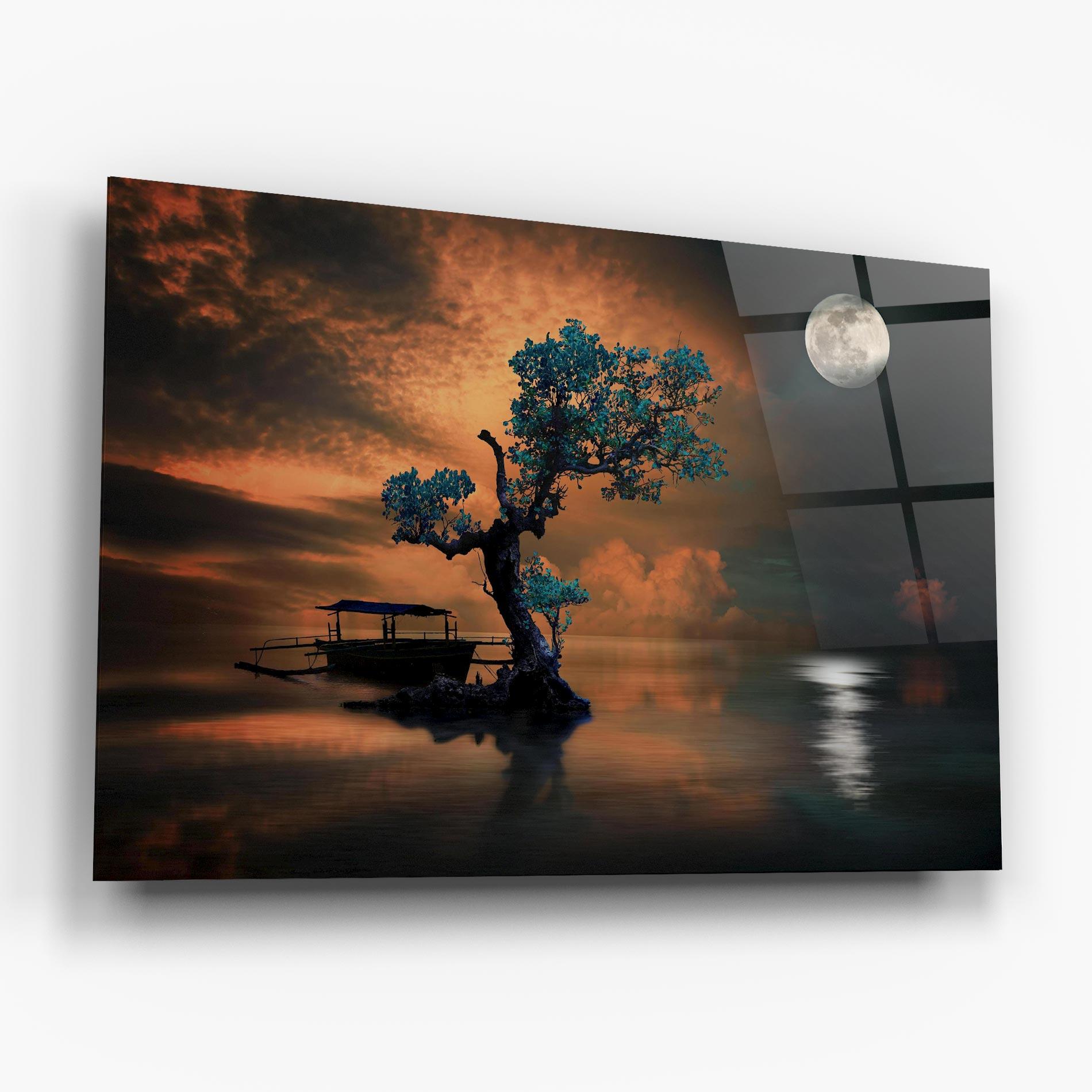 Стъклена картина Blue Tree mockup 6