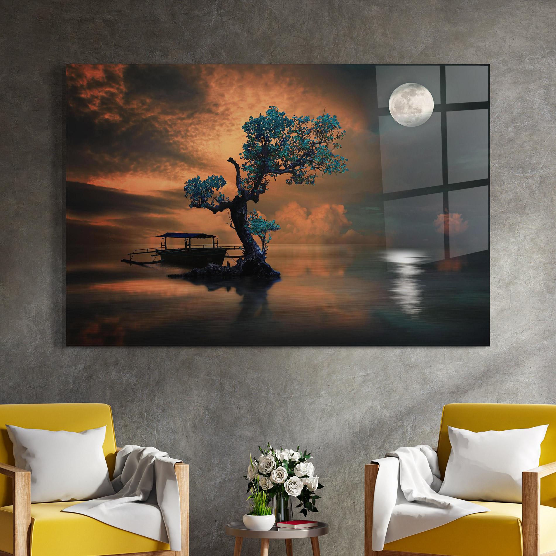 Стъклена картина Blue Tree mockup 4