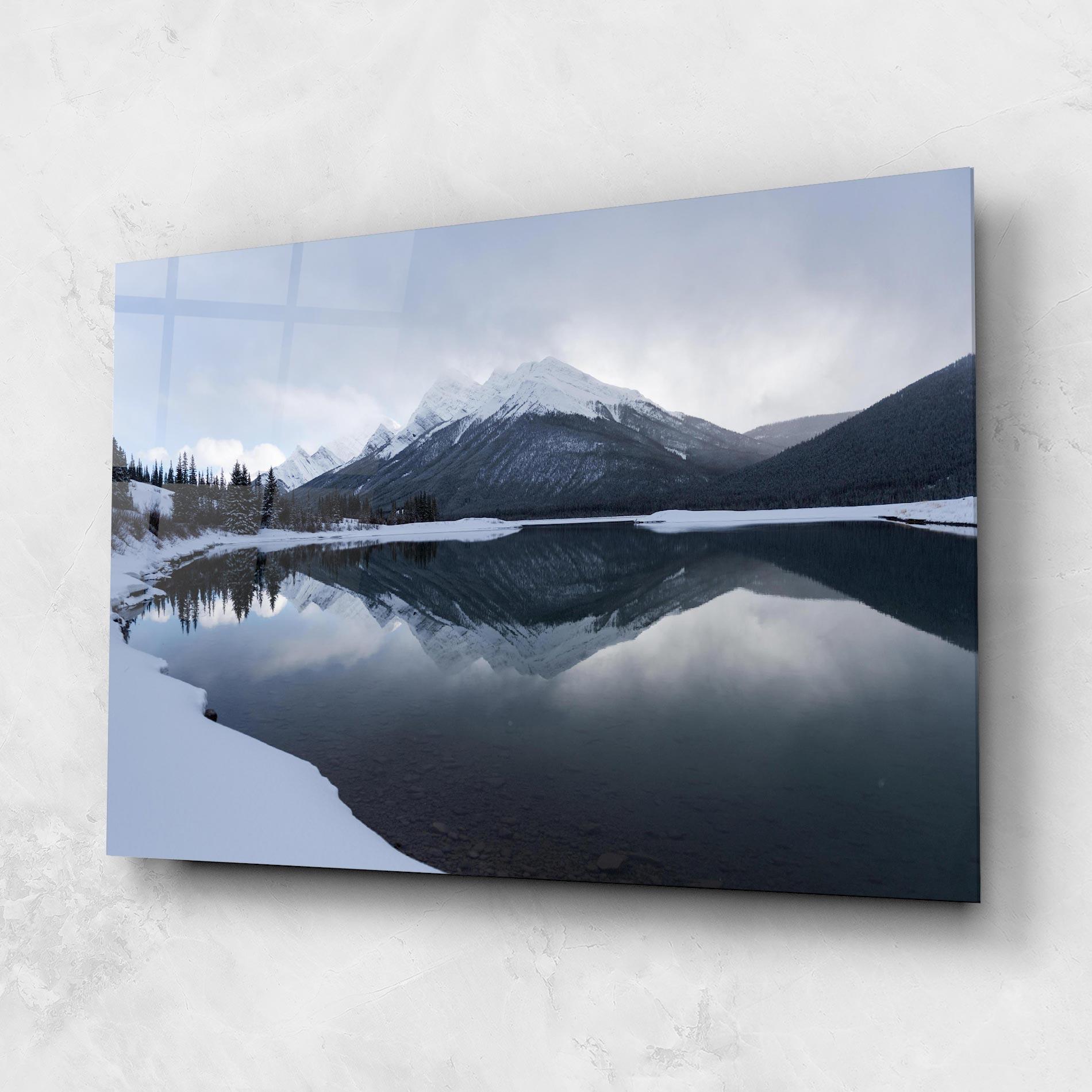 Стъклена картина Grey Lake mockup 1
