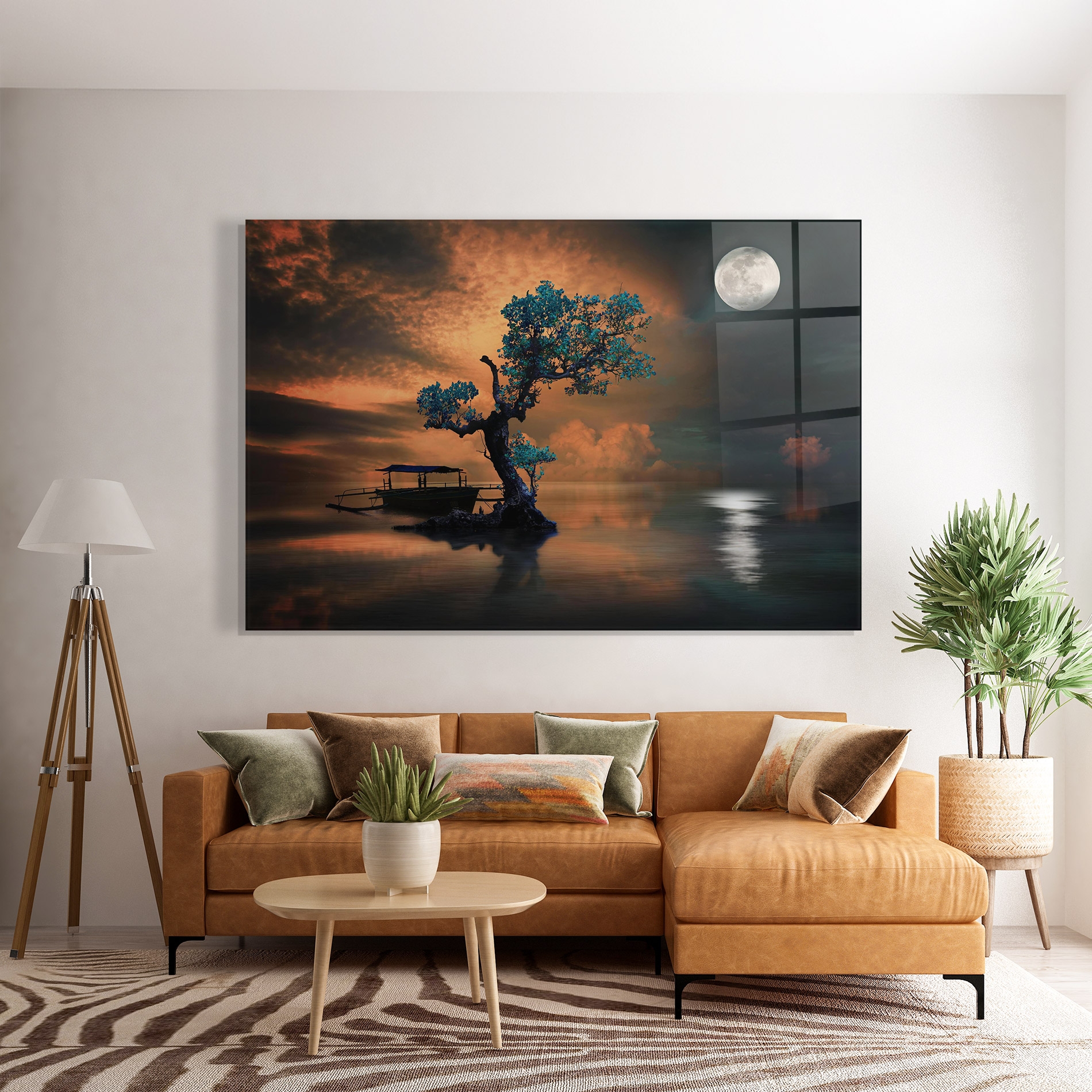 Стъклена картина Blue Tree