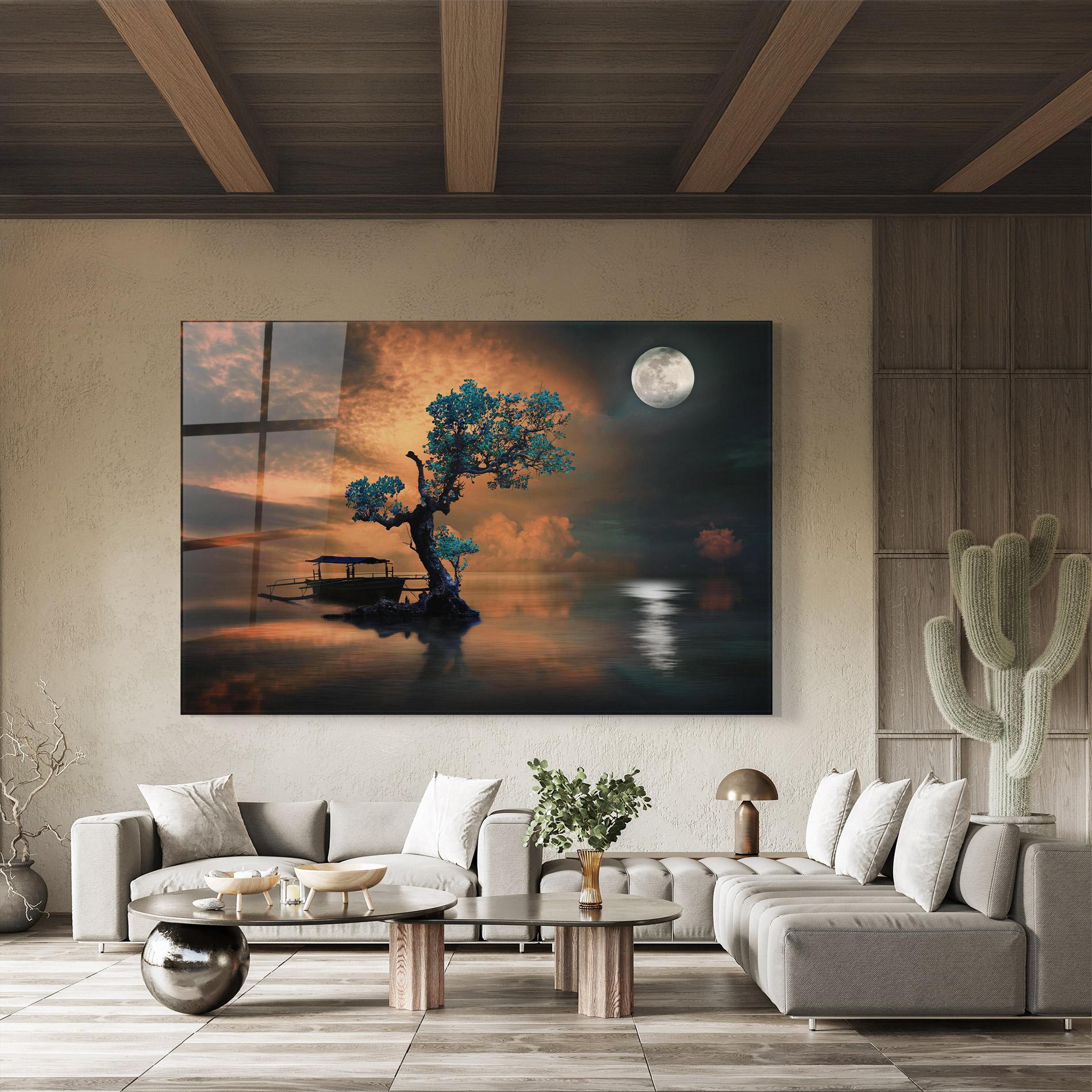 Стъклена картина Blue Tree mockup 8