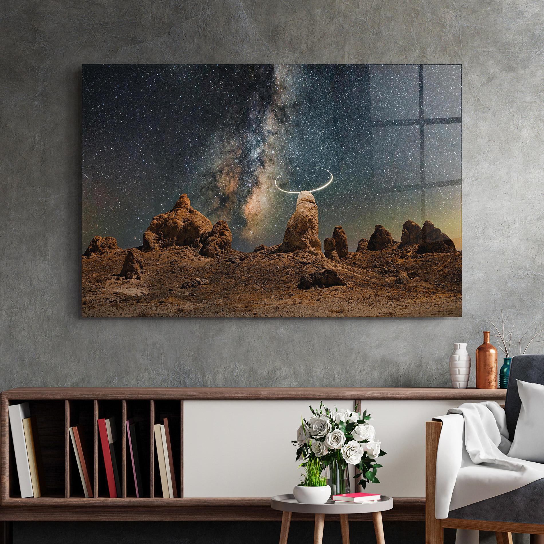 Стъклена картина Galactic Stones mockup 2