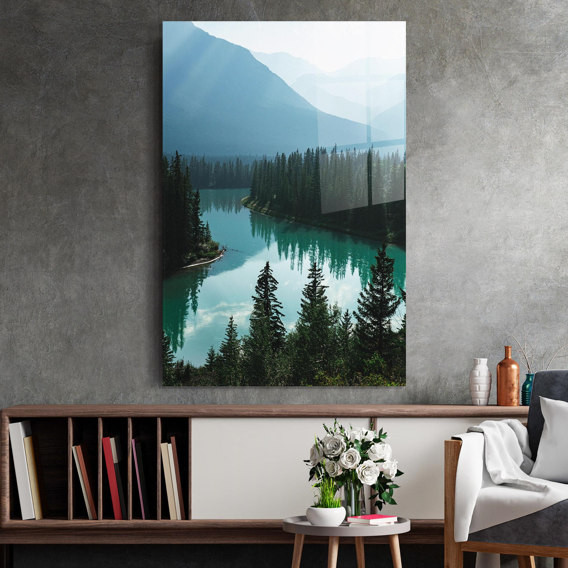 Стъклена картина Crystal Lake mockup 2