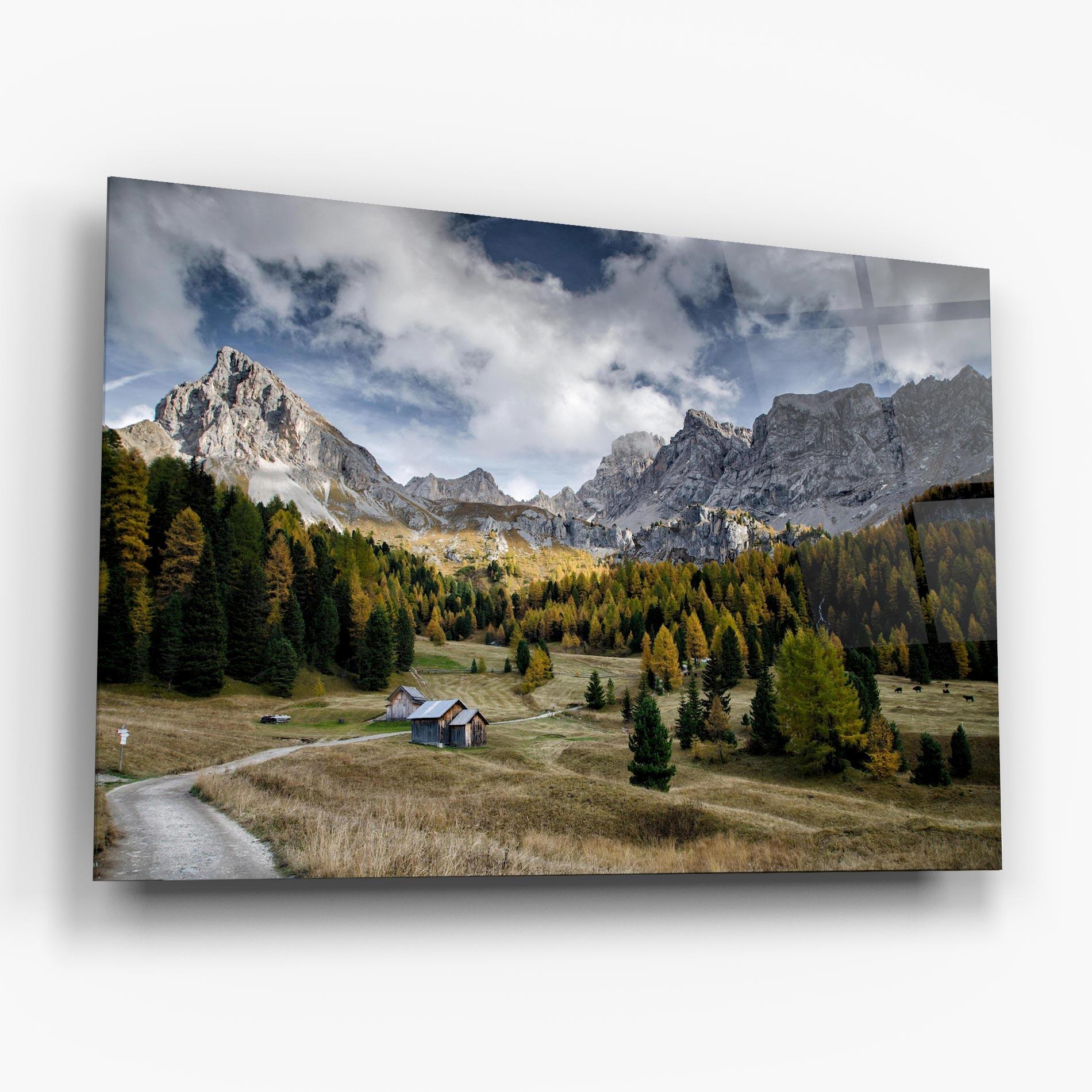 Стъклена картина Cloudy Mountains View mockup 6