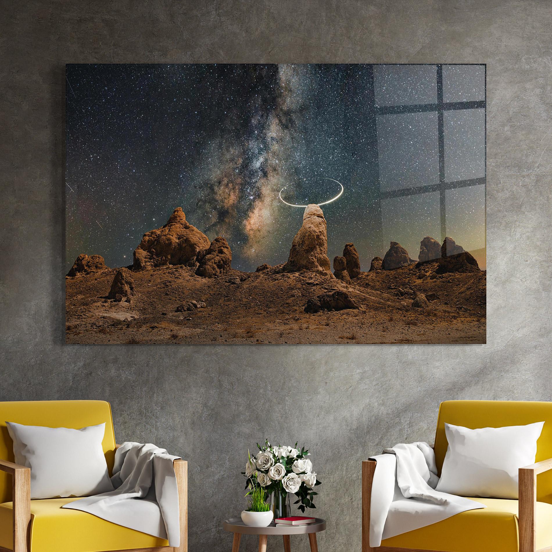 Стъклена картина Galactic Stones mockup 4