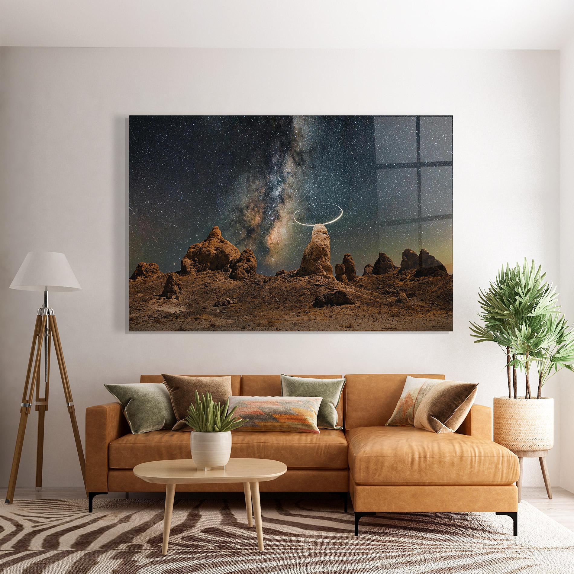 Стъклена картина Galactic Stones mockup 7