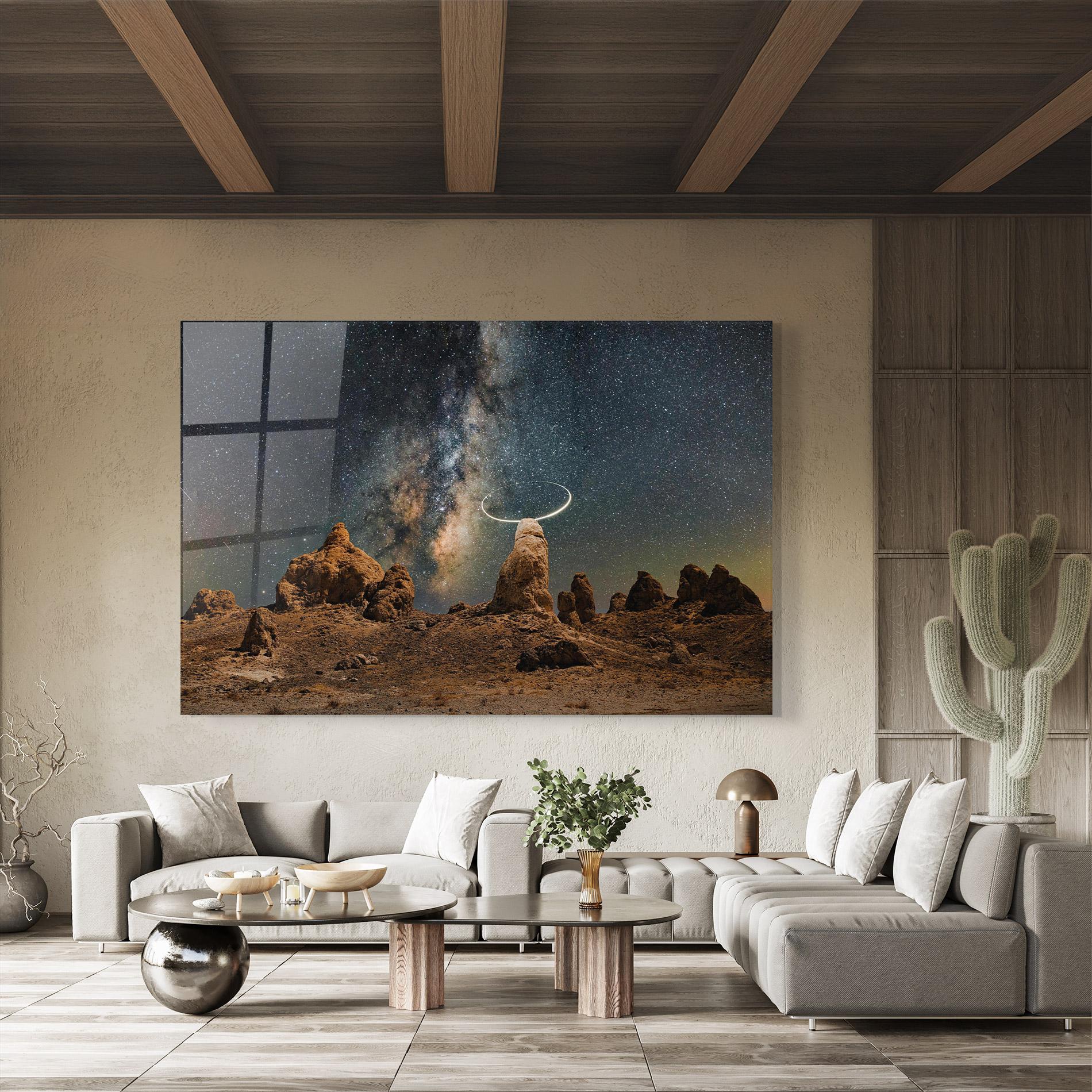 Стъклена картина Galactic Stones mockup 8