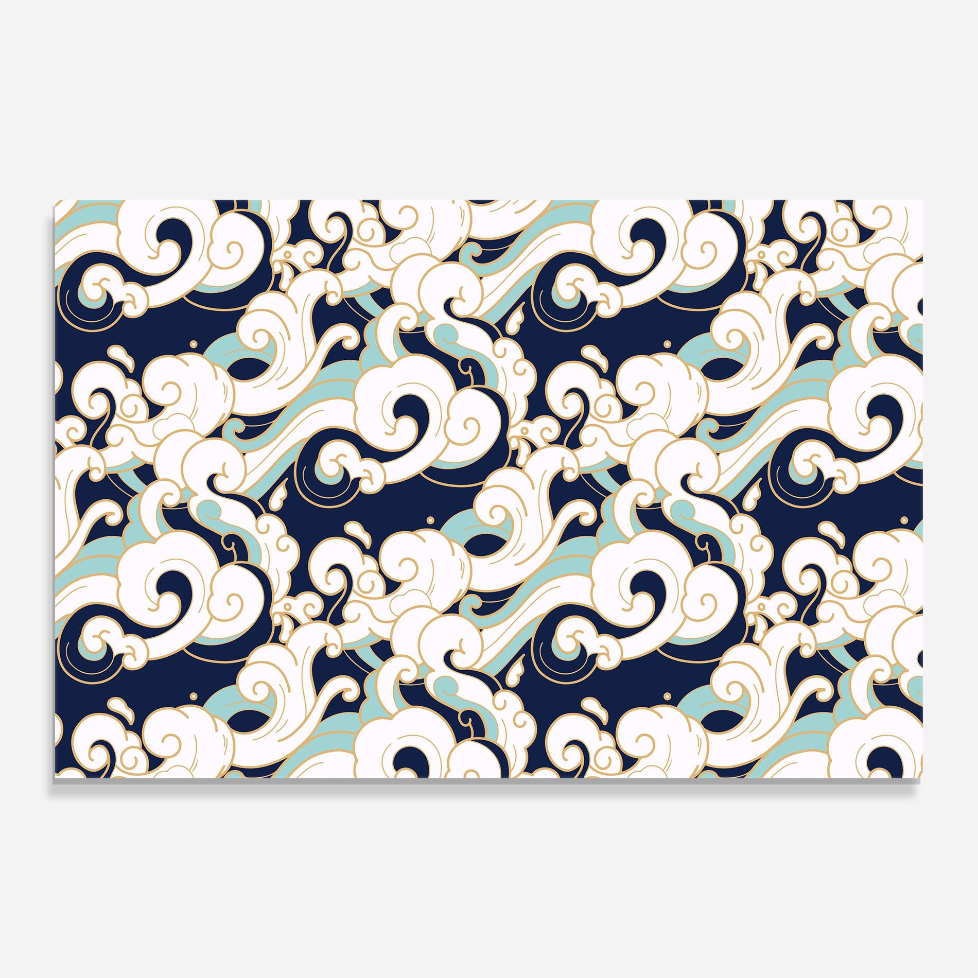 Стъклена картина Blue Green Cloud mockup 0