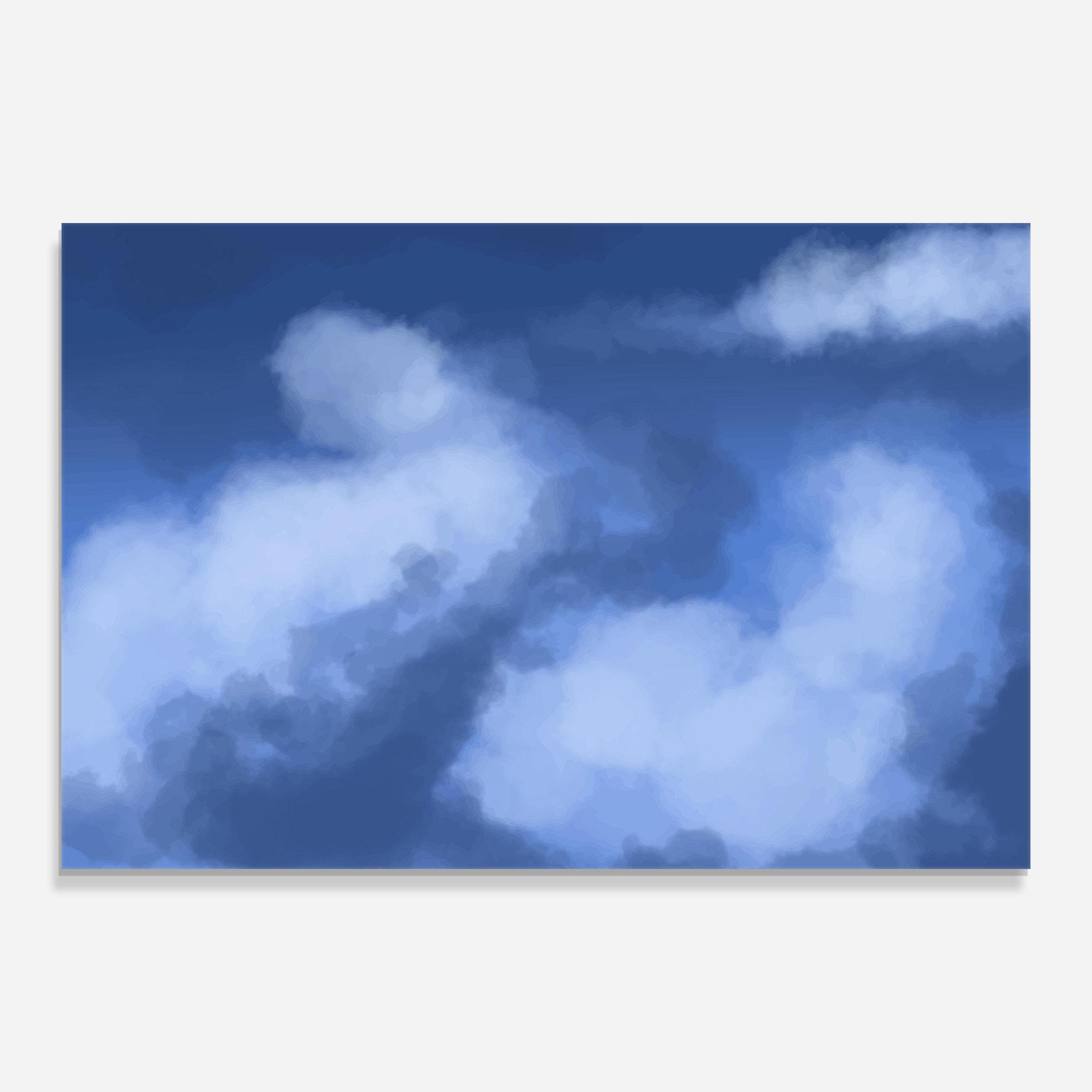 Стъклена картина Blue Mix Clouds mockup 0