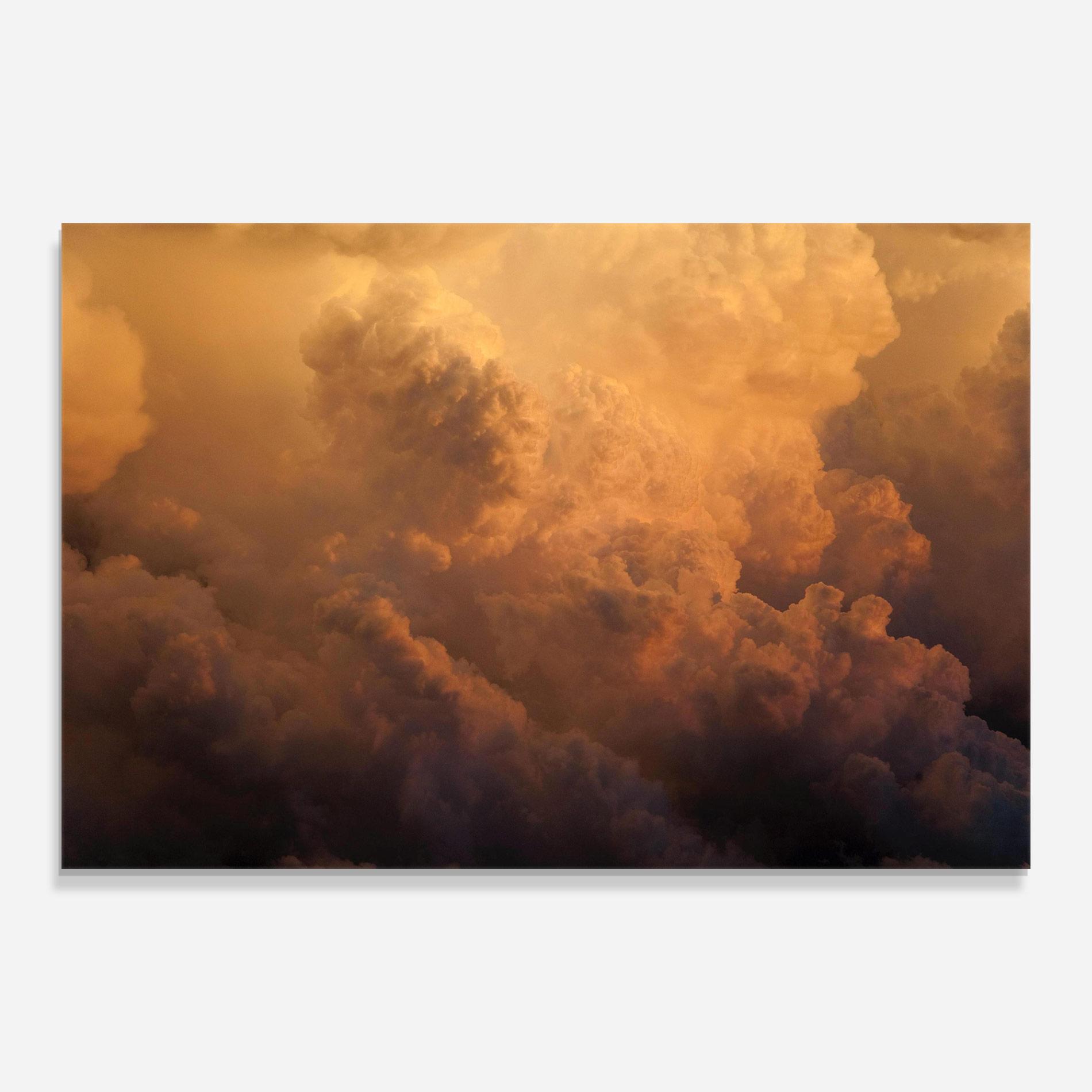Стъклена картина Brown Orange Clouds mockup 0