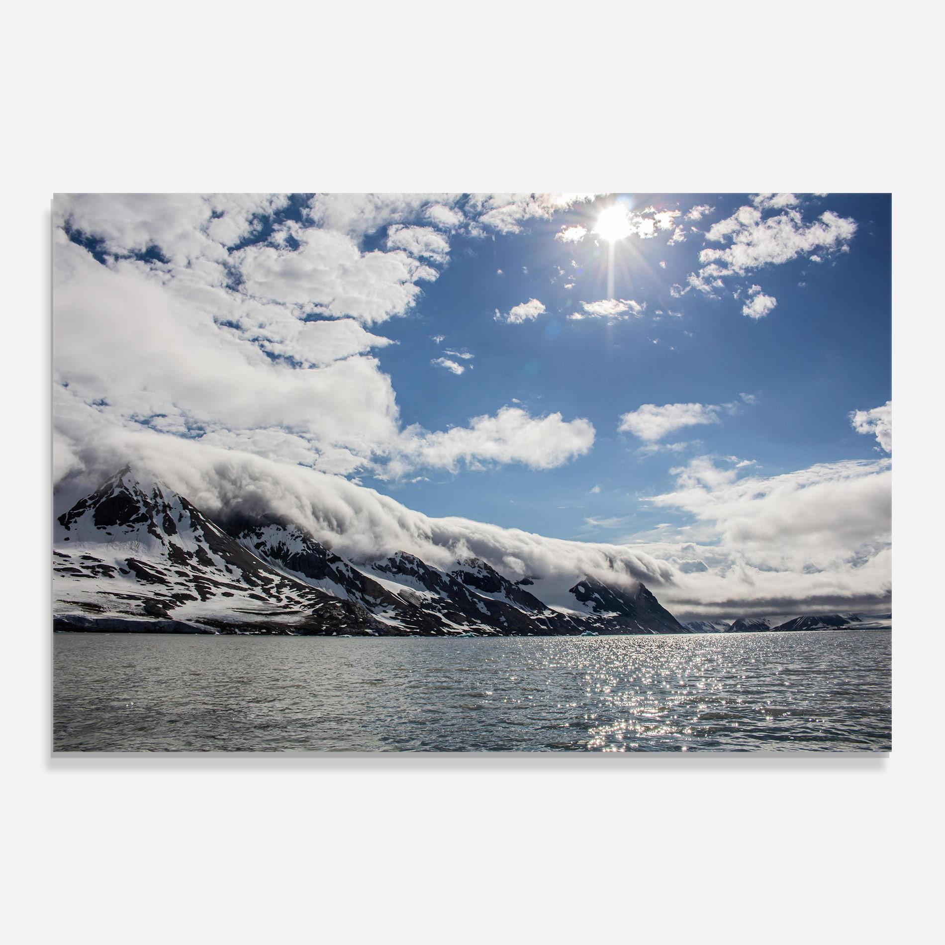 Стъклена картина Clouds Over Ice mockup 0