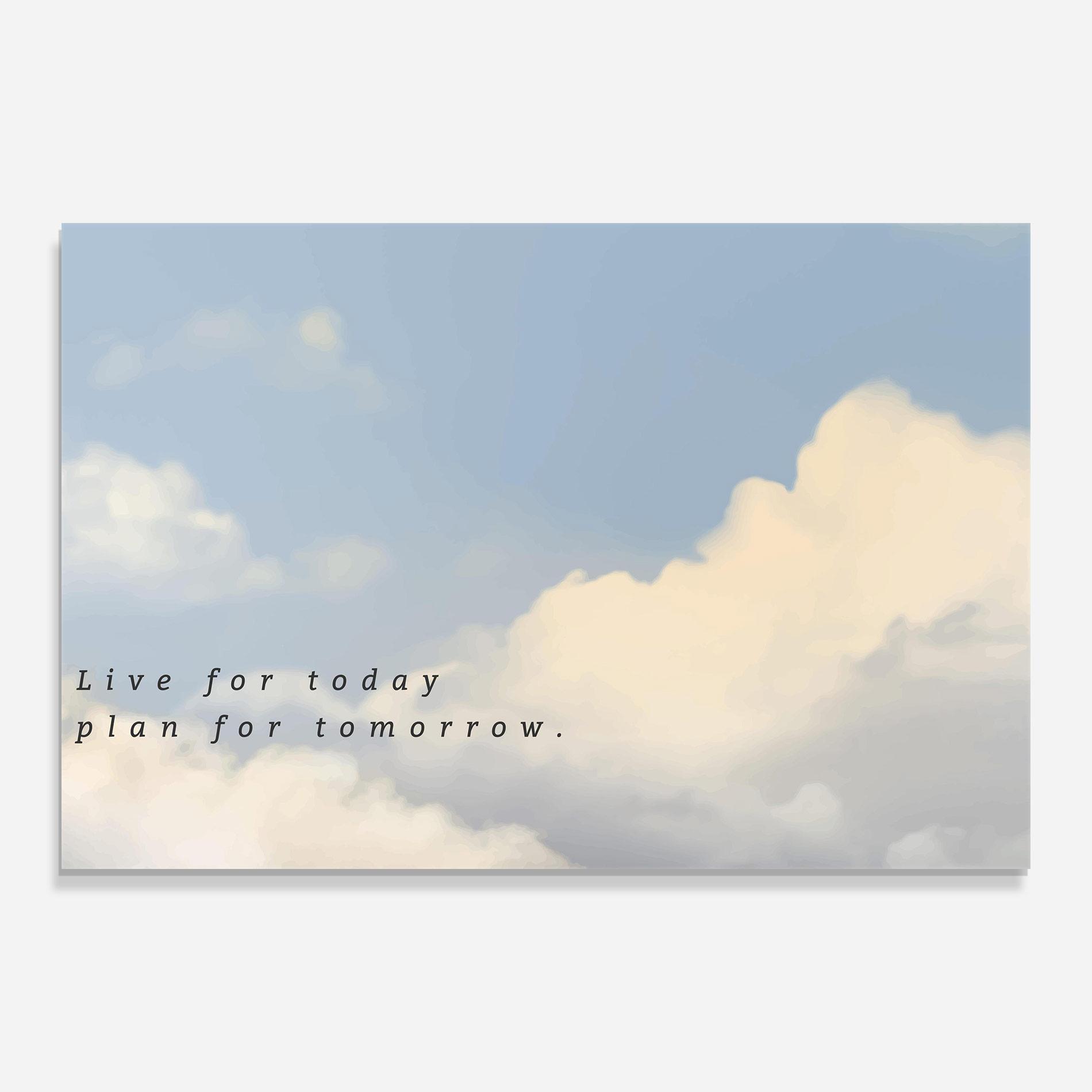Стъклена картина Clouds Text Blue mockup 0