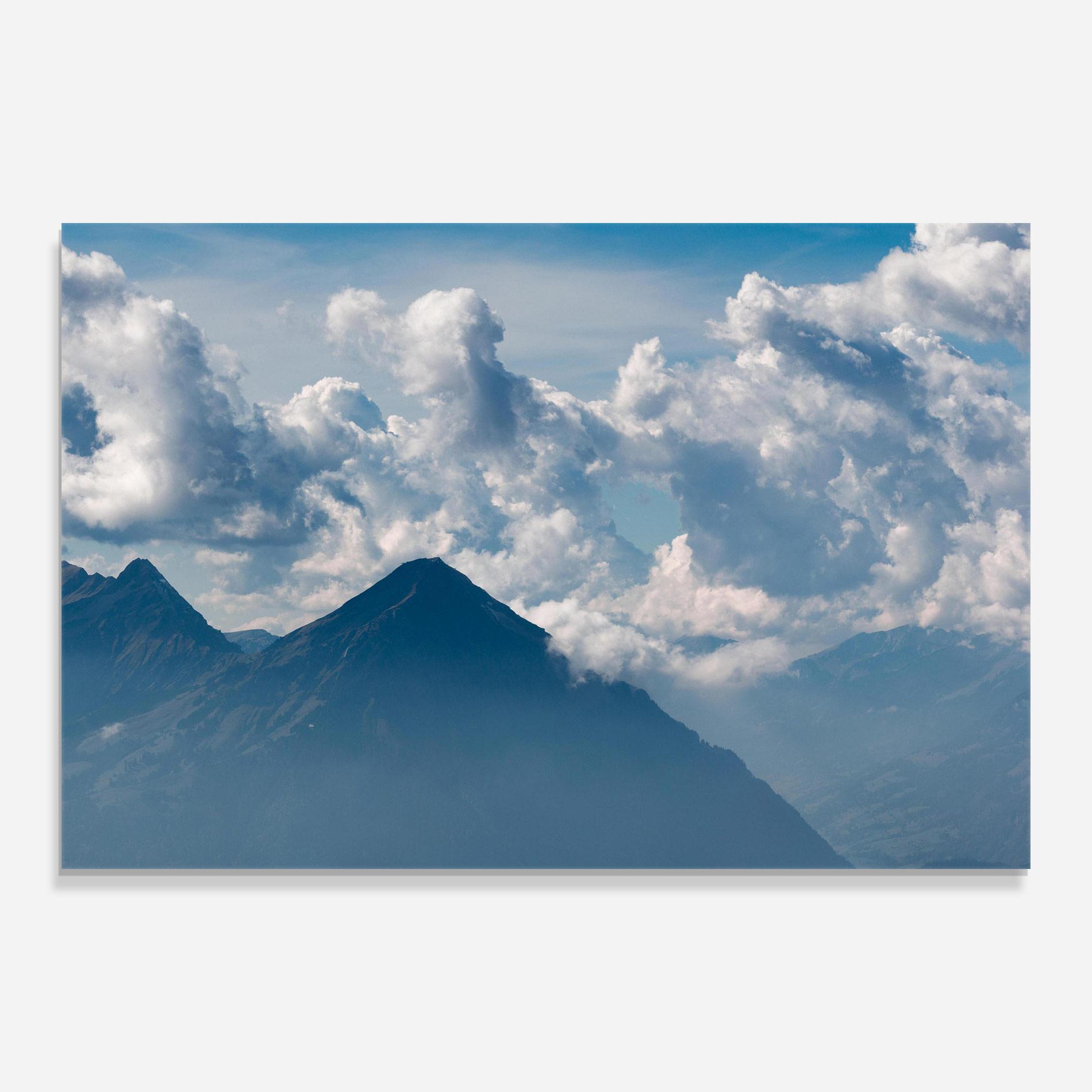 Стъклена картина Cloudy View Mountain mockup 0