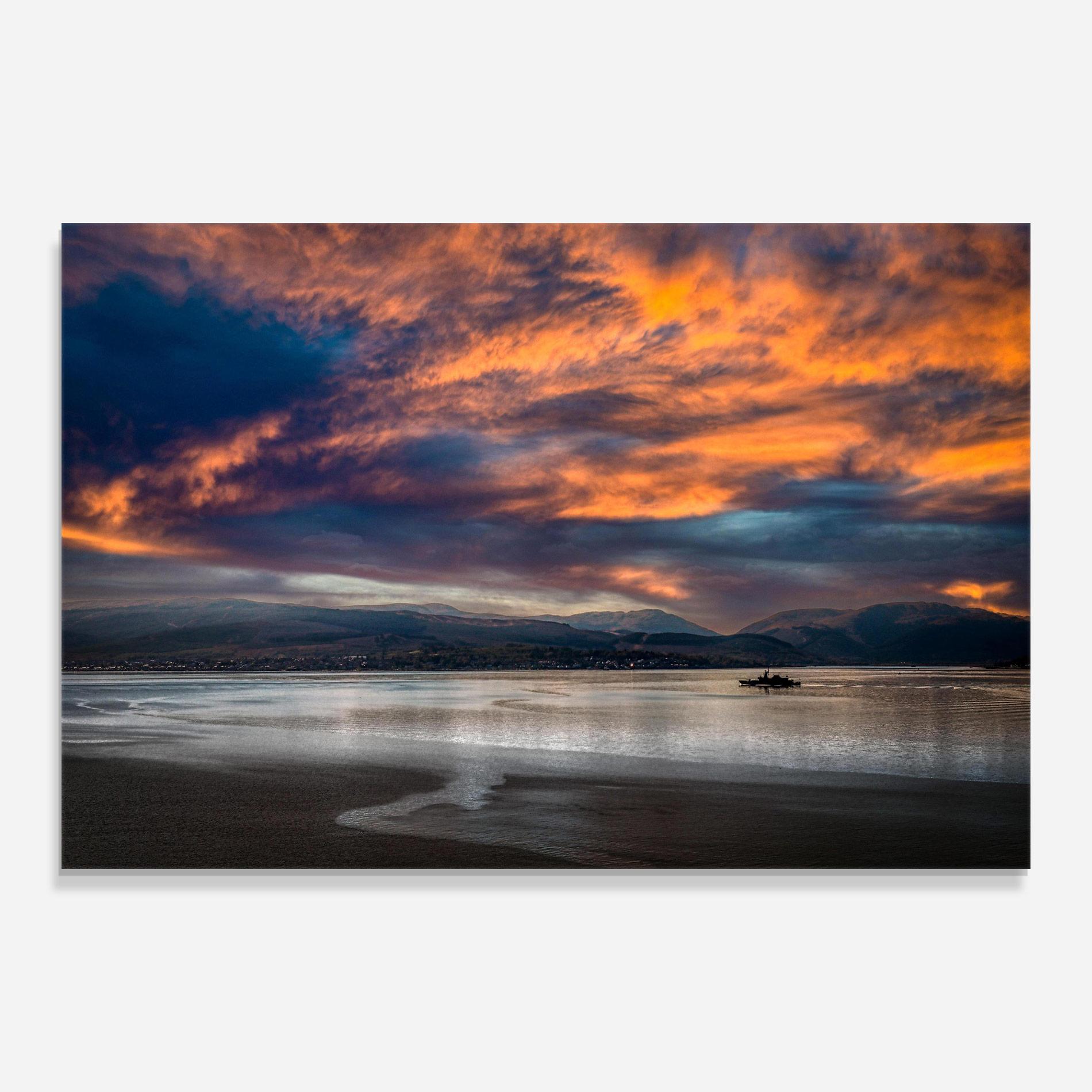 Стъклена картина Purple Blue Sky View mockup 0