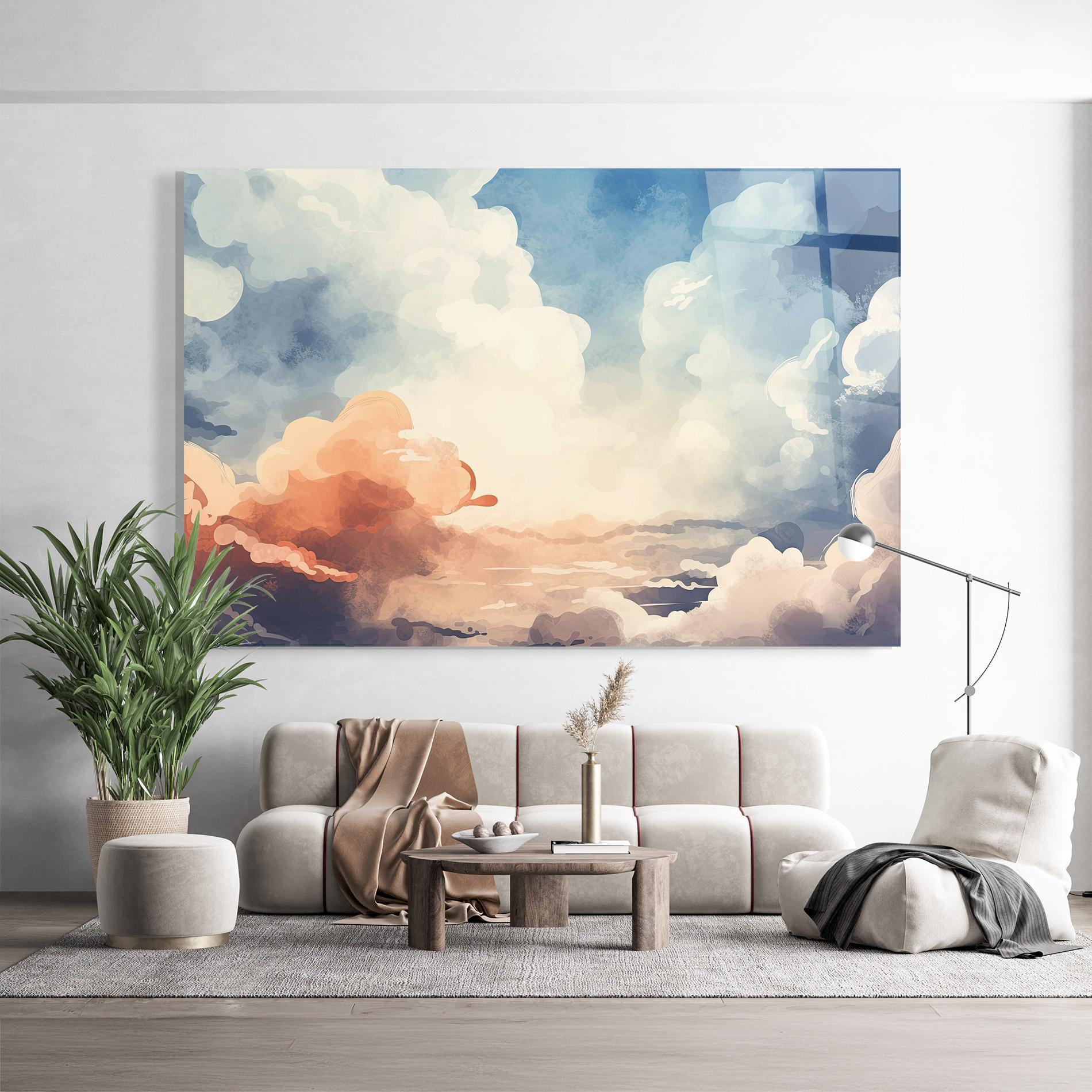 Стъклена картина Clouds Painting mockup 9