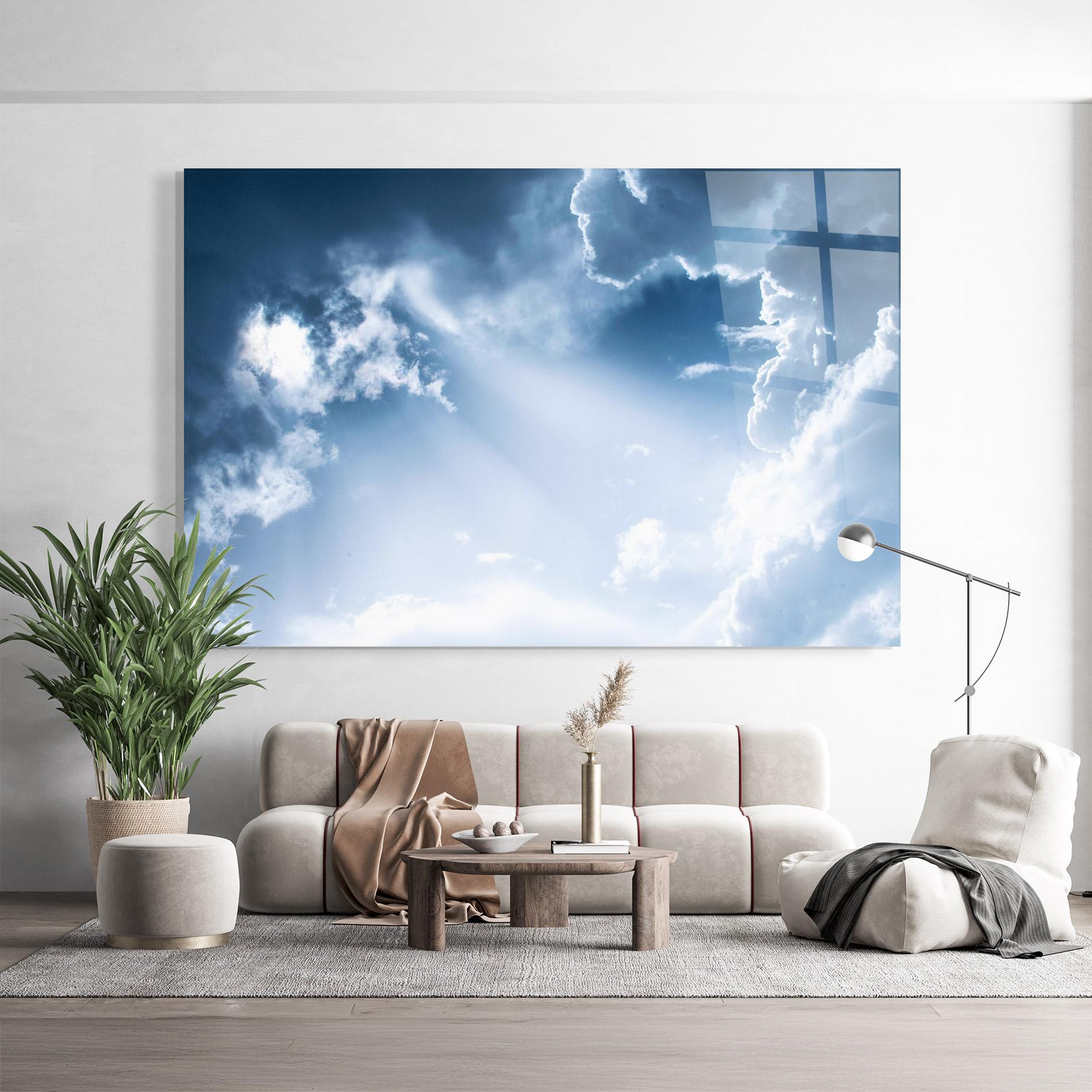 Стъклена картина Dark Blue Sky mockup 9