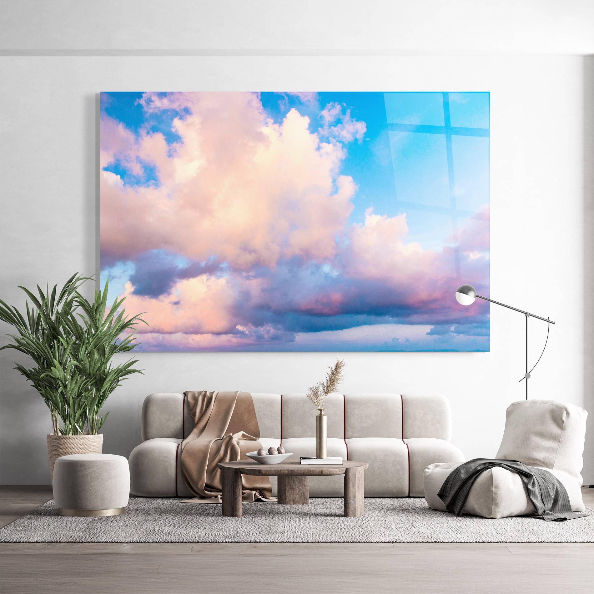 Стъклена картина Dreamy Pink Clouds mockup 9