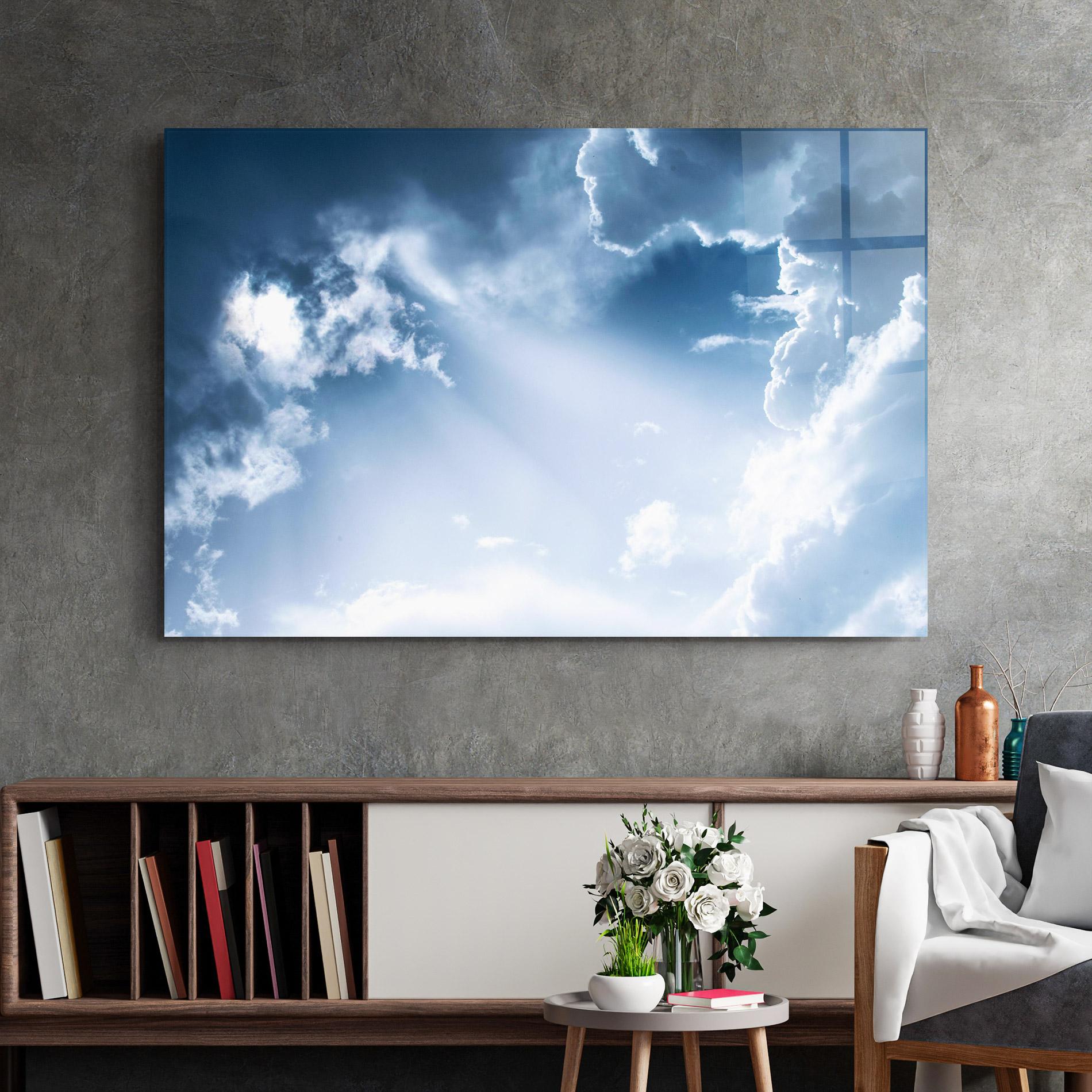 Стъклена картина Dark Blue Sky mockup 2