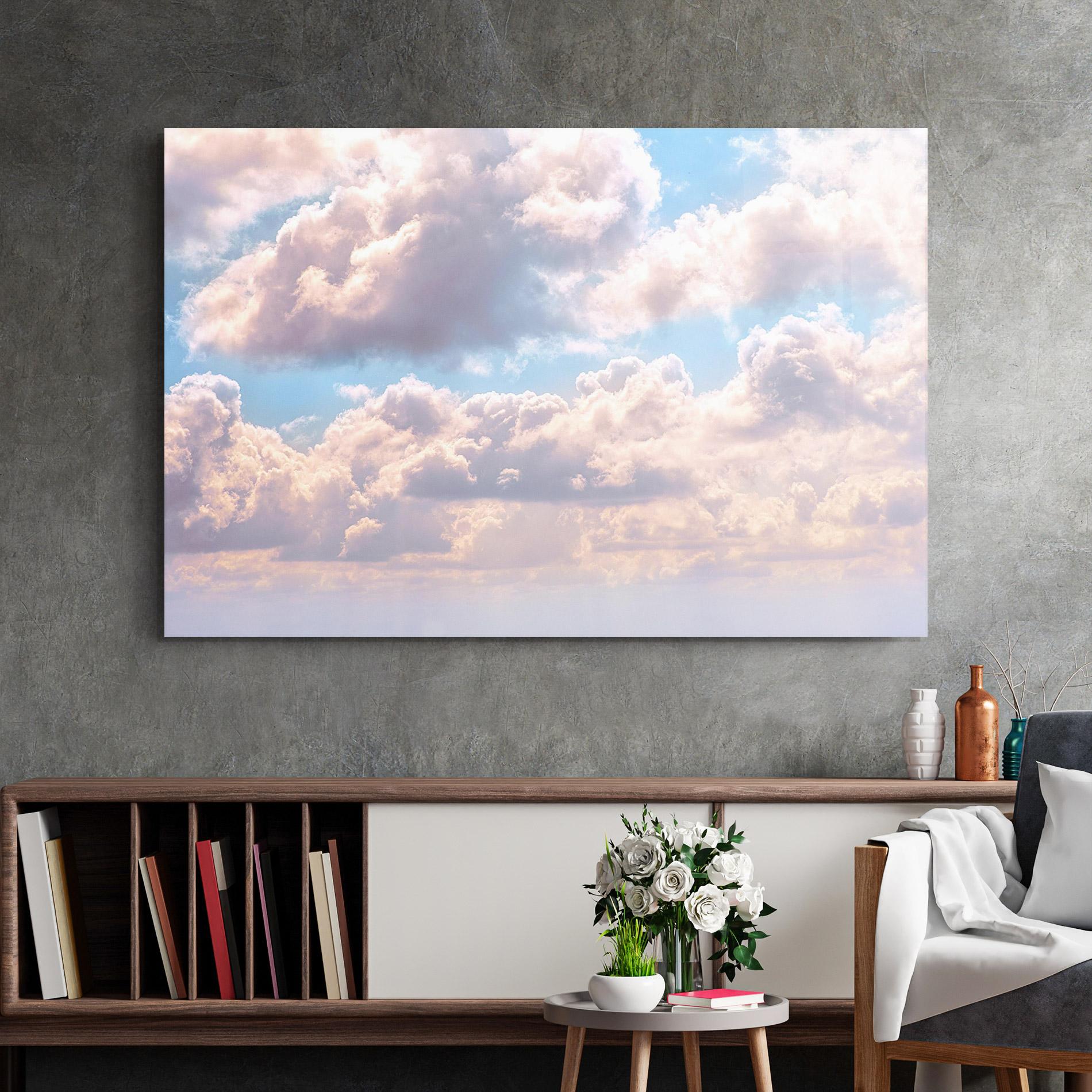 Стъклена картина Dreamy Clouds mockup 2