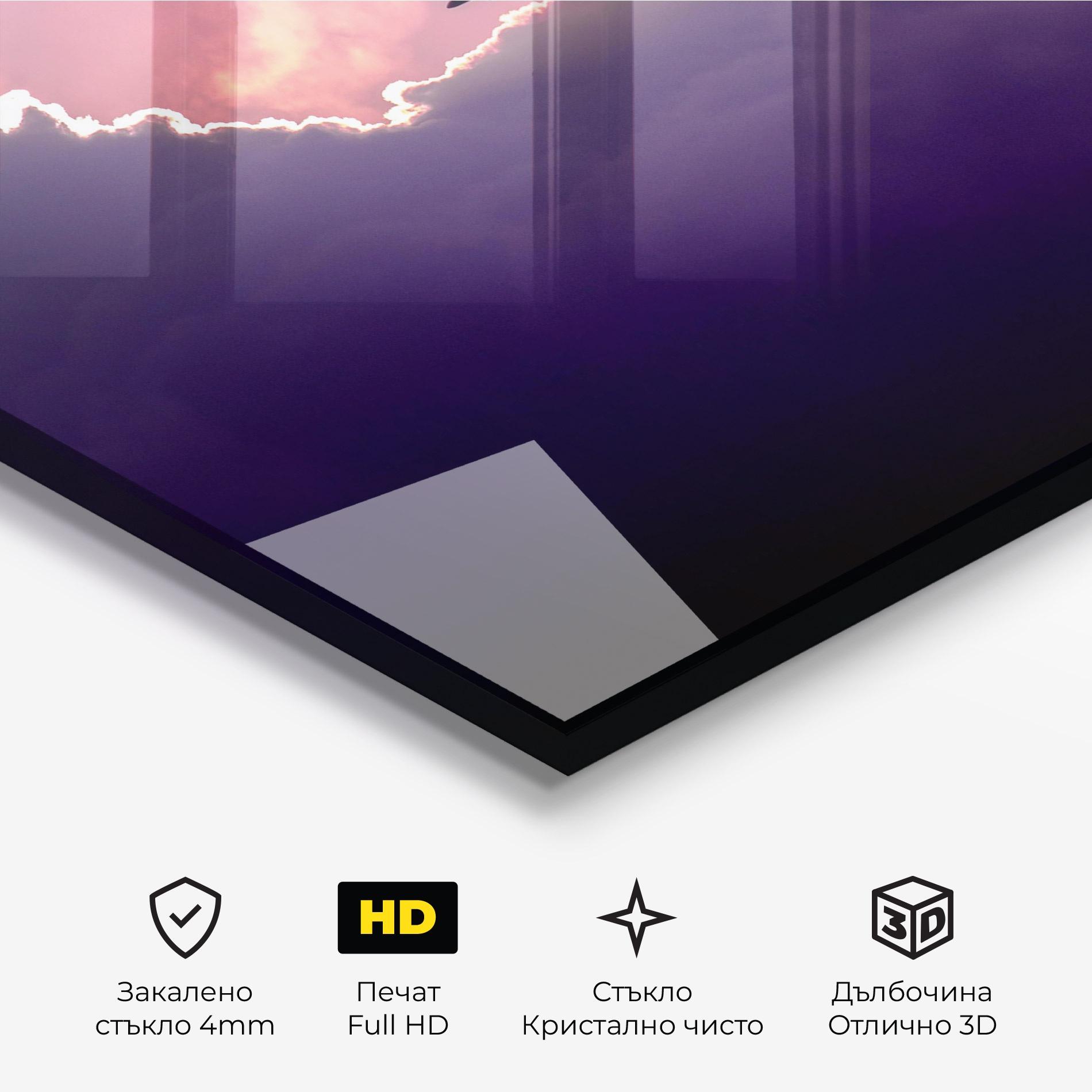 Стъклена картина Big Purple Cloud mockup 3