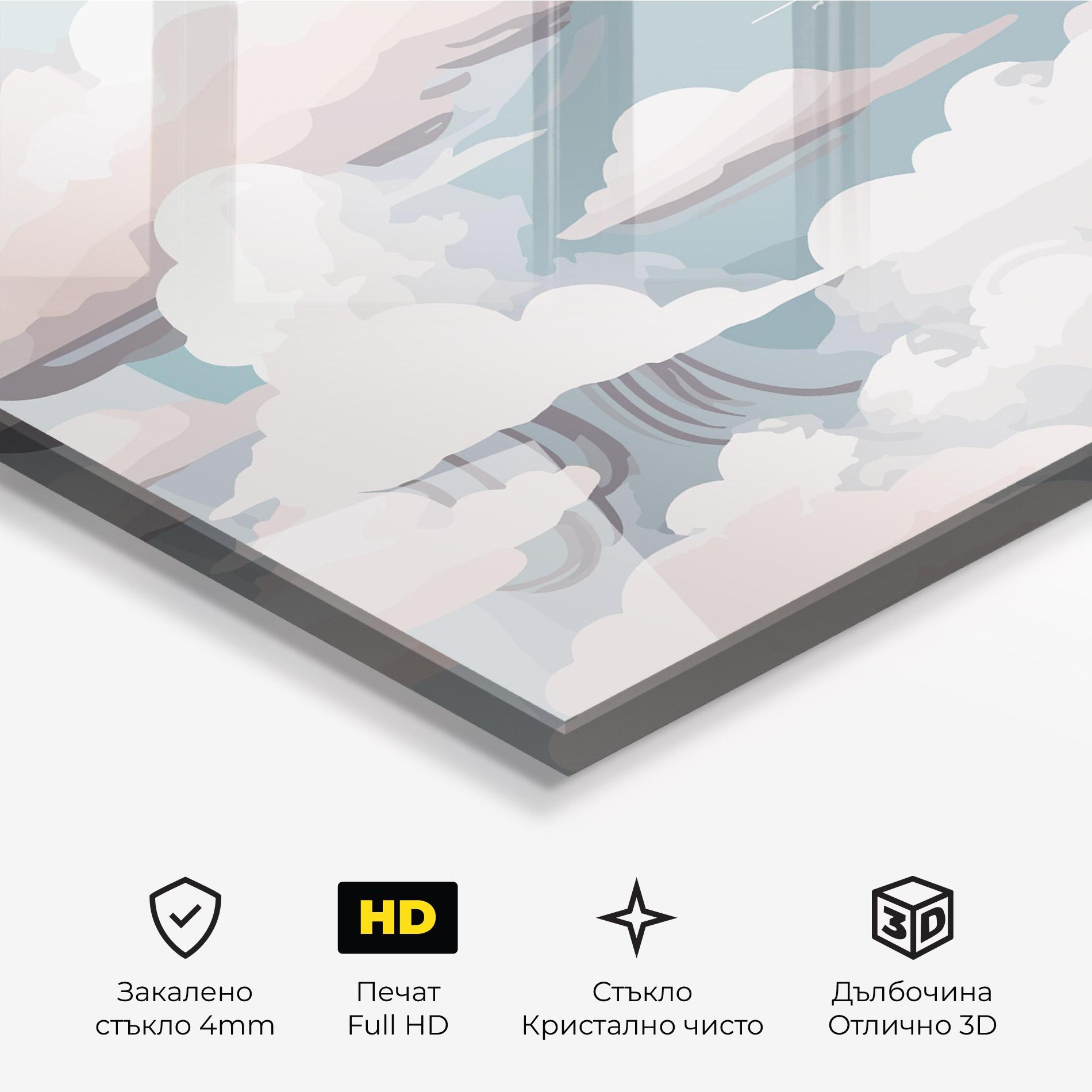 Стъклена картина Cloud White Art mockup 3