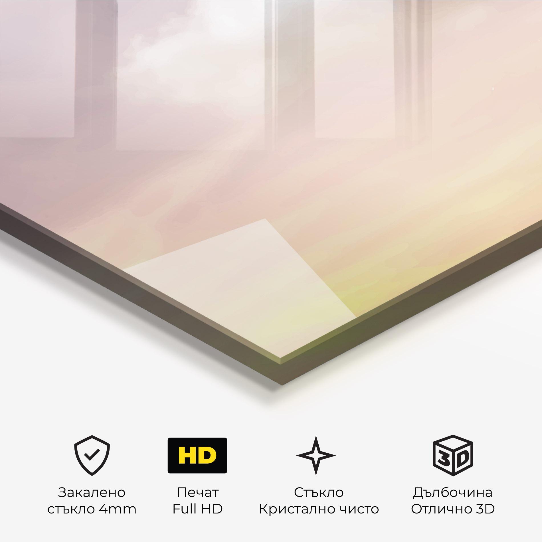 Стъклена картина Clouds Watercolor Cream mockup 3