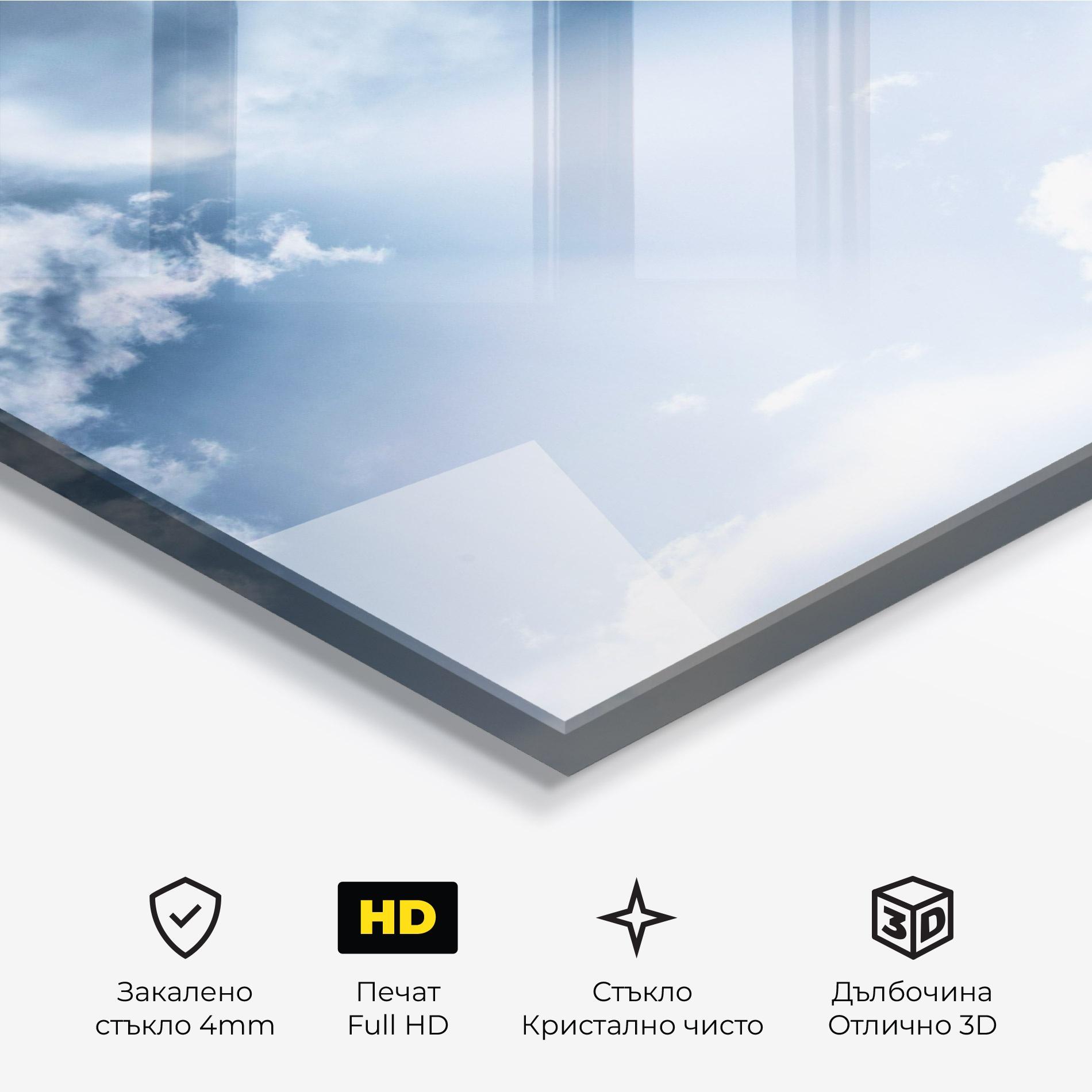 Стъклена картина Dark Blue Sky mockup 3