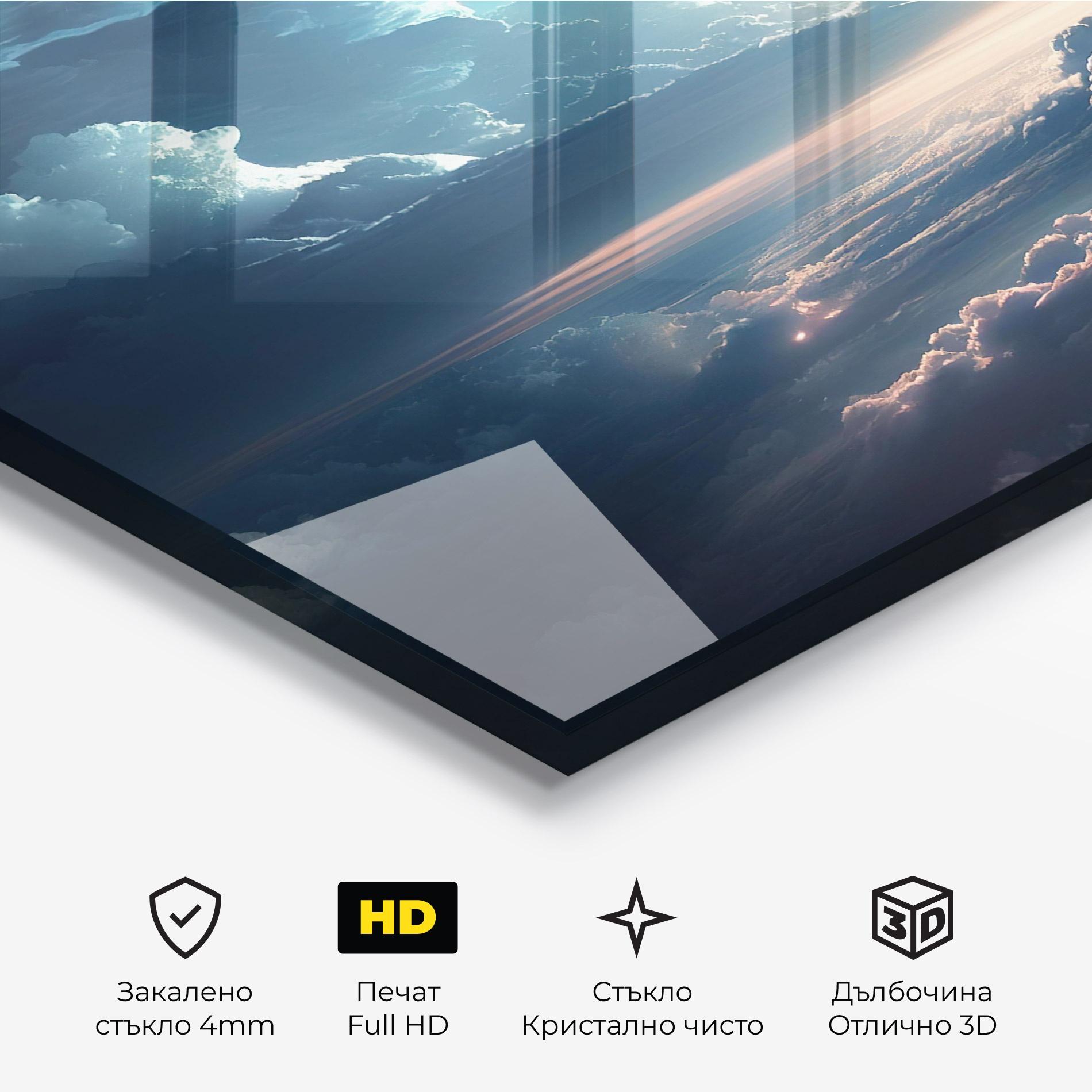 Стъклена картина Dark Clouds mockup 3