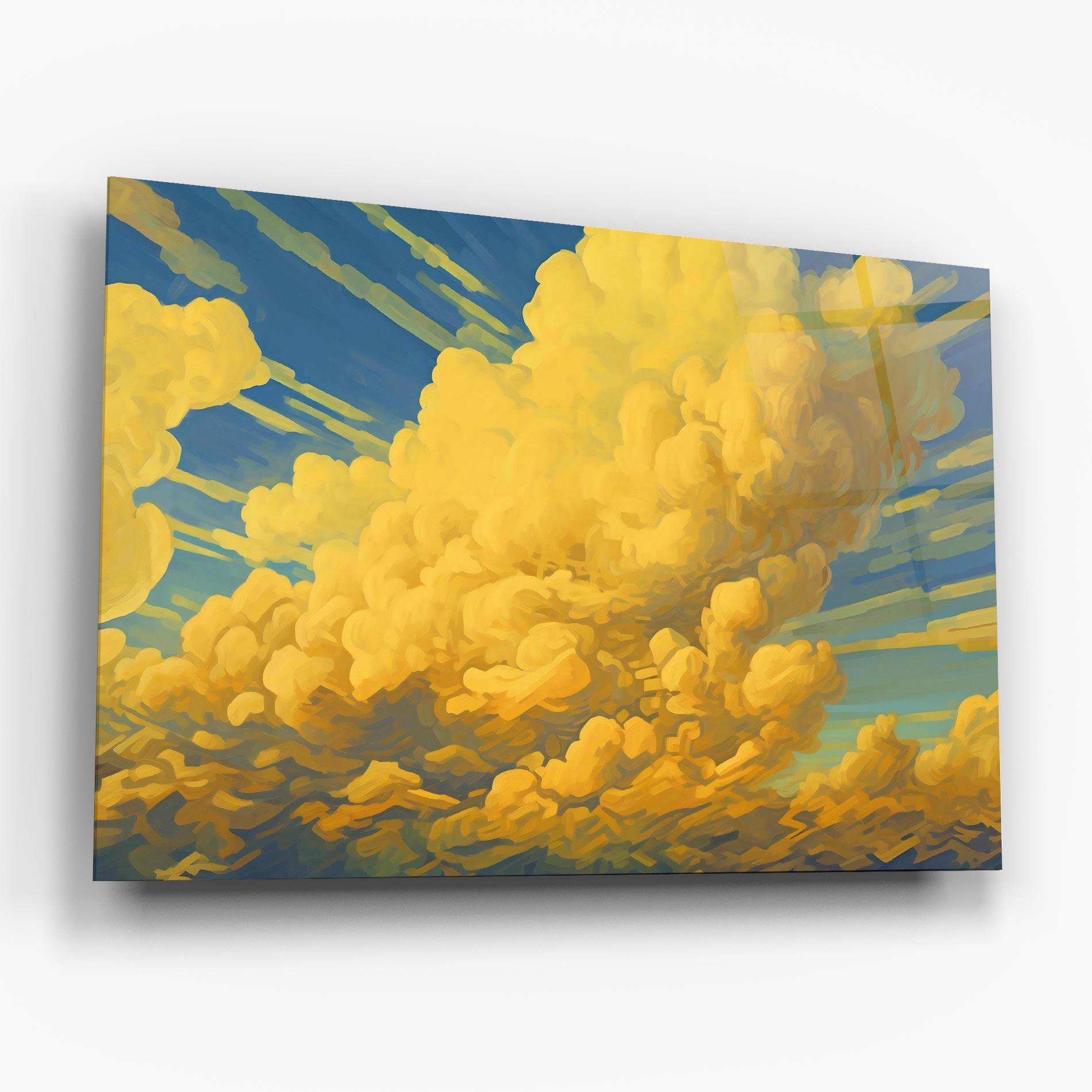 Стъклена картина Big Yellow Cloud Art mockup 6