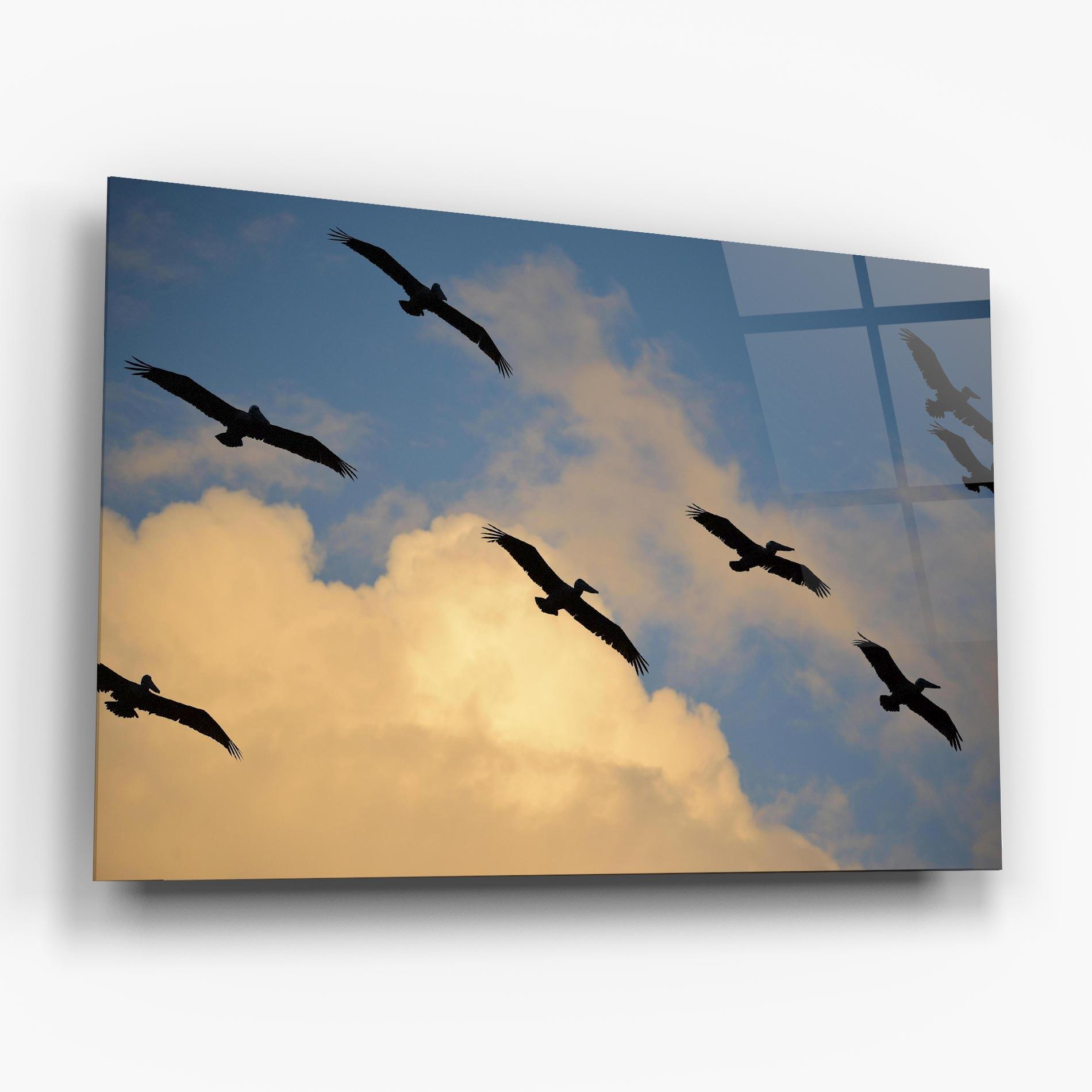 Стъклена картина Bird Shilouette Cloud mockup 6