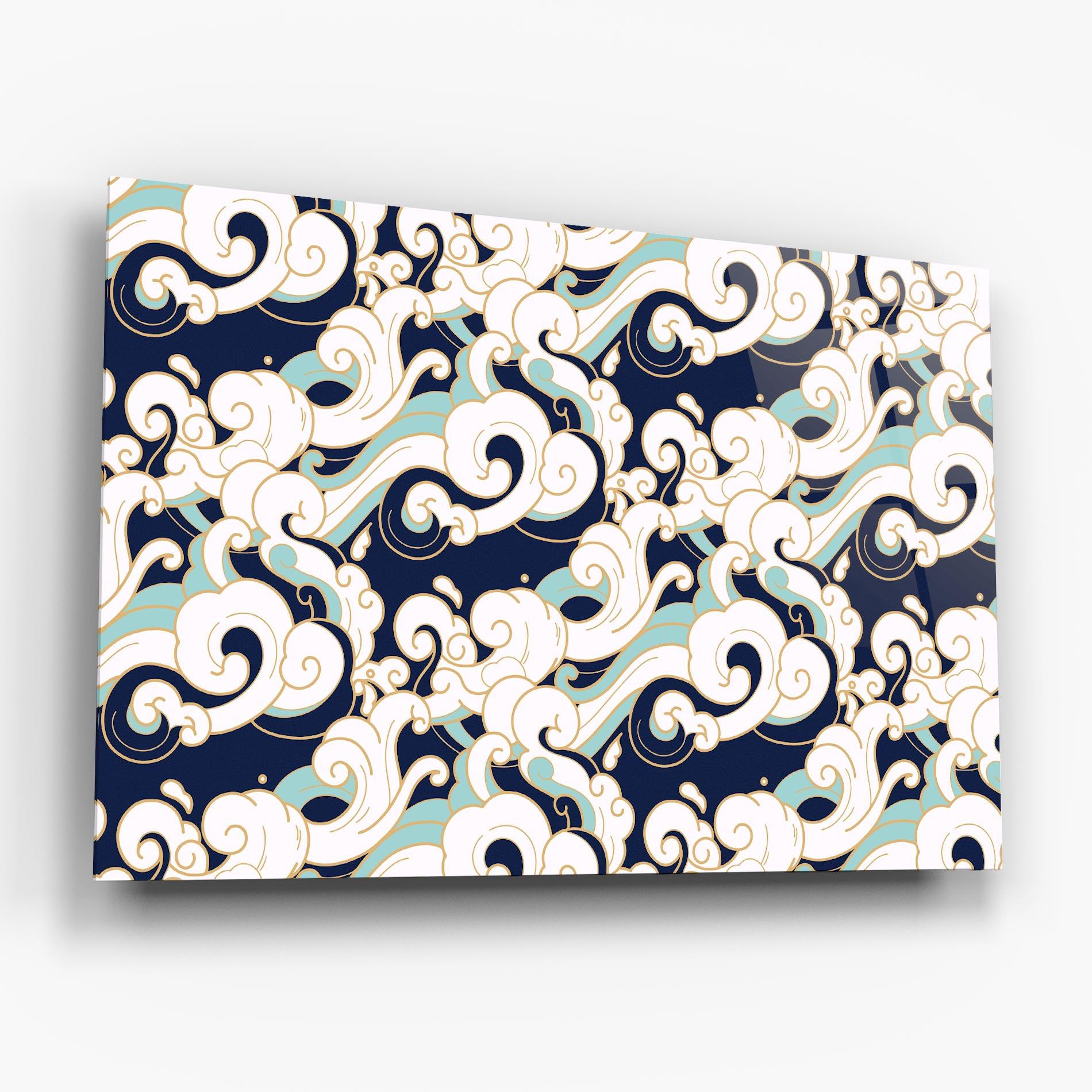 Стъклена картина Blue Green Cloud mockup 6