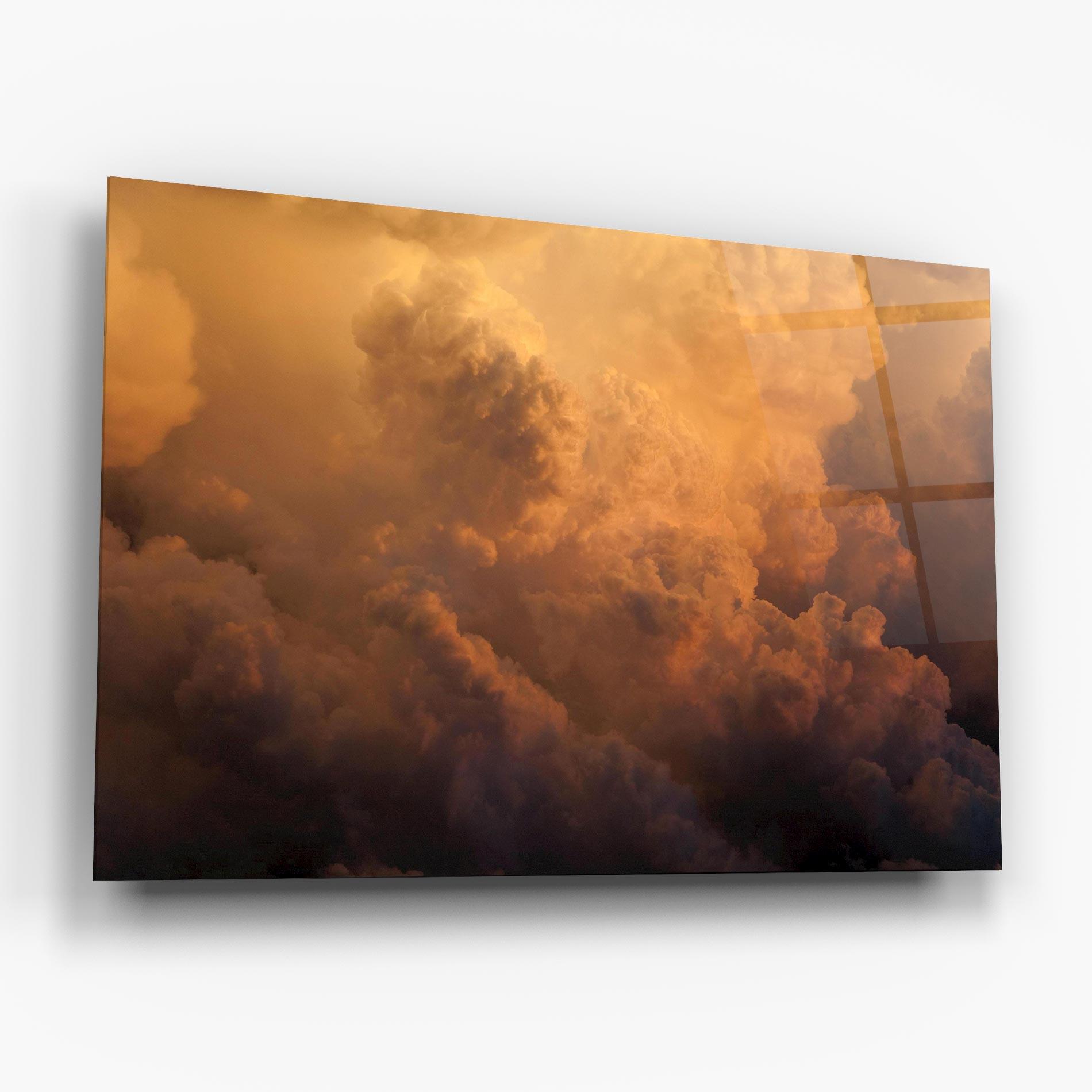 Стъклена картина Brown Orange Clouds mockup 6