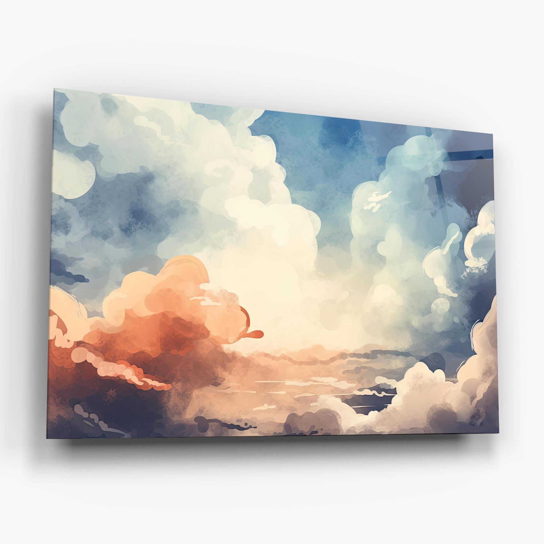 Стъклена картина Clouds Painting mockup 6
