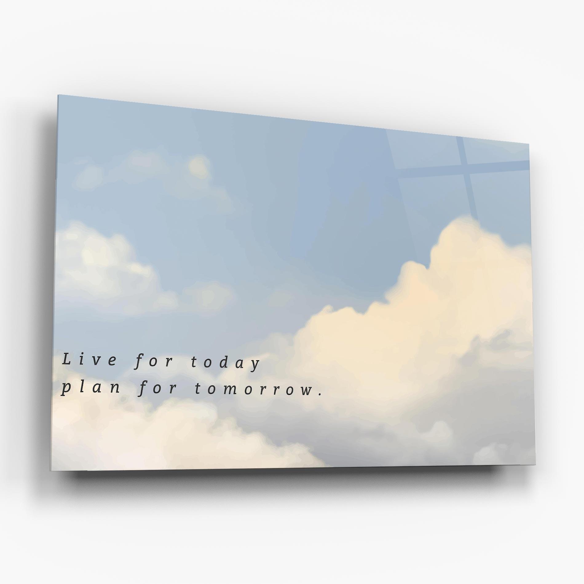 Стъклена картина Clouds Text Blue mockup 6
