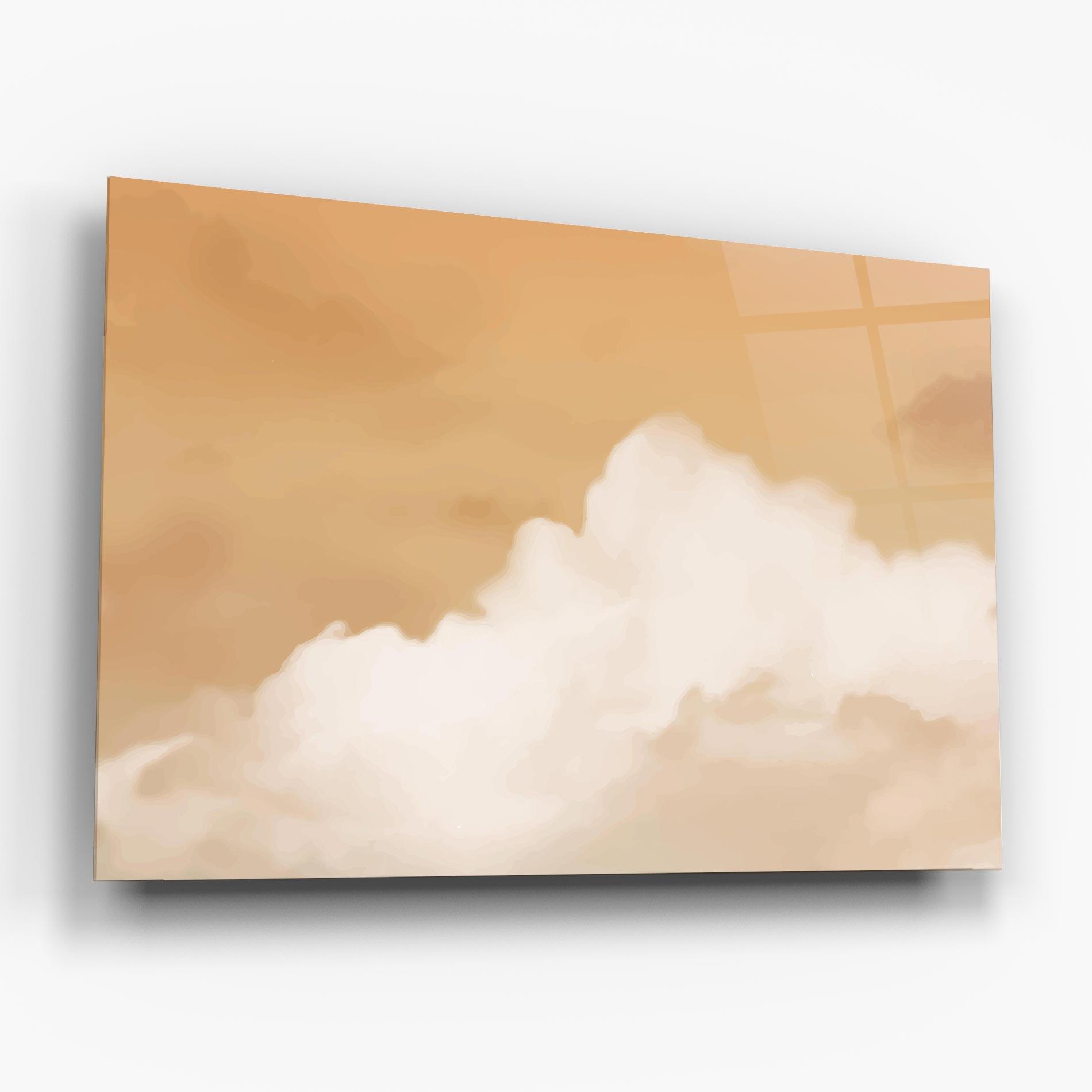 Стъклена картина Clouds Watercolor Yellow mockup 6